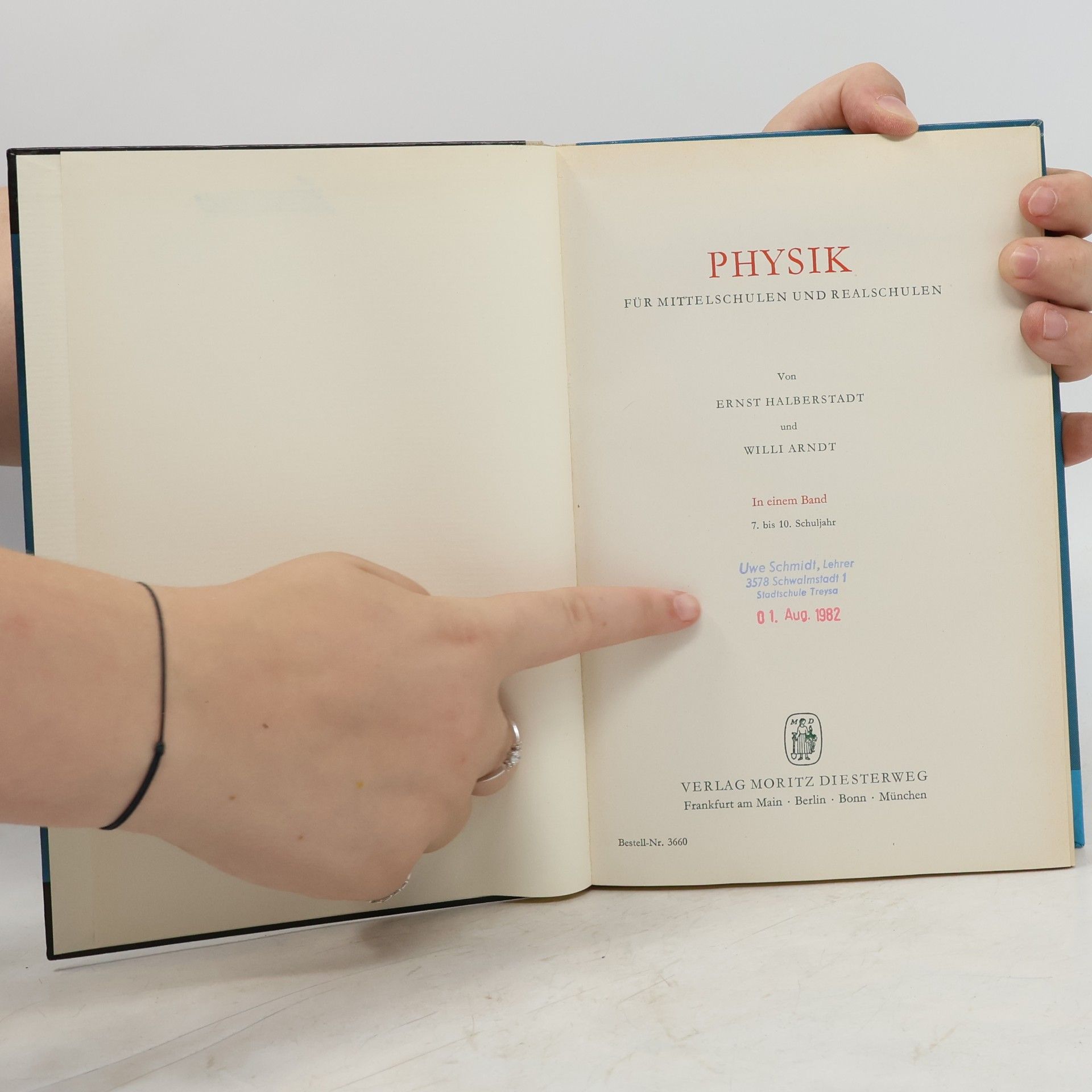 Ernst Halberstadt Physik für Mittelschulen und Realschulen