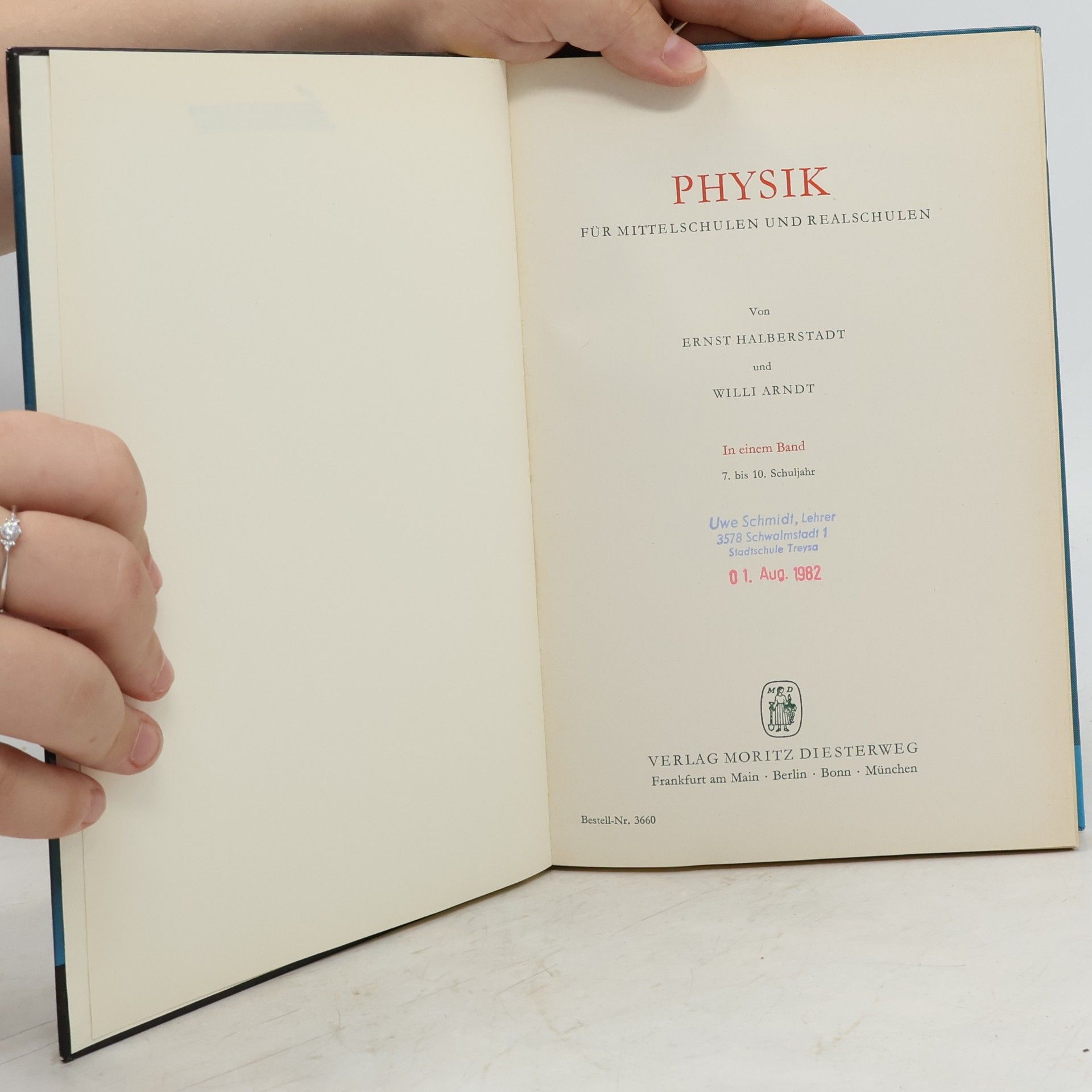 Ernst Halberstadt Physik für Mittelschulen und Realschulen