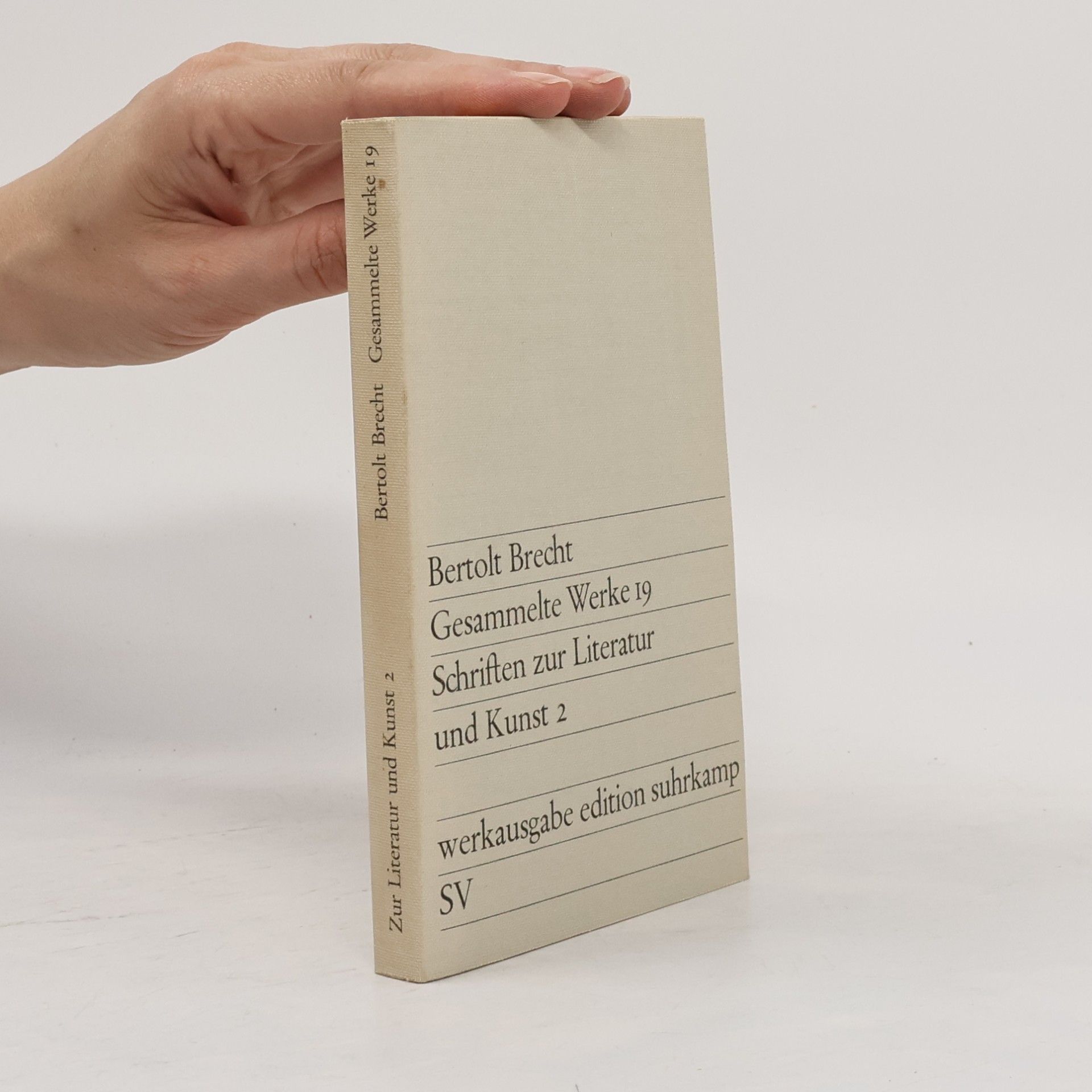 Bertolt Brecht Gesammelte Werke 19. Schriften zur Literatur und Kunst 2