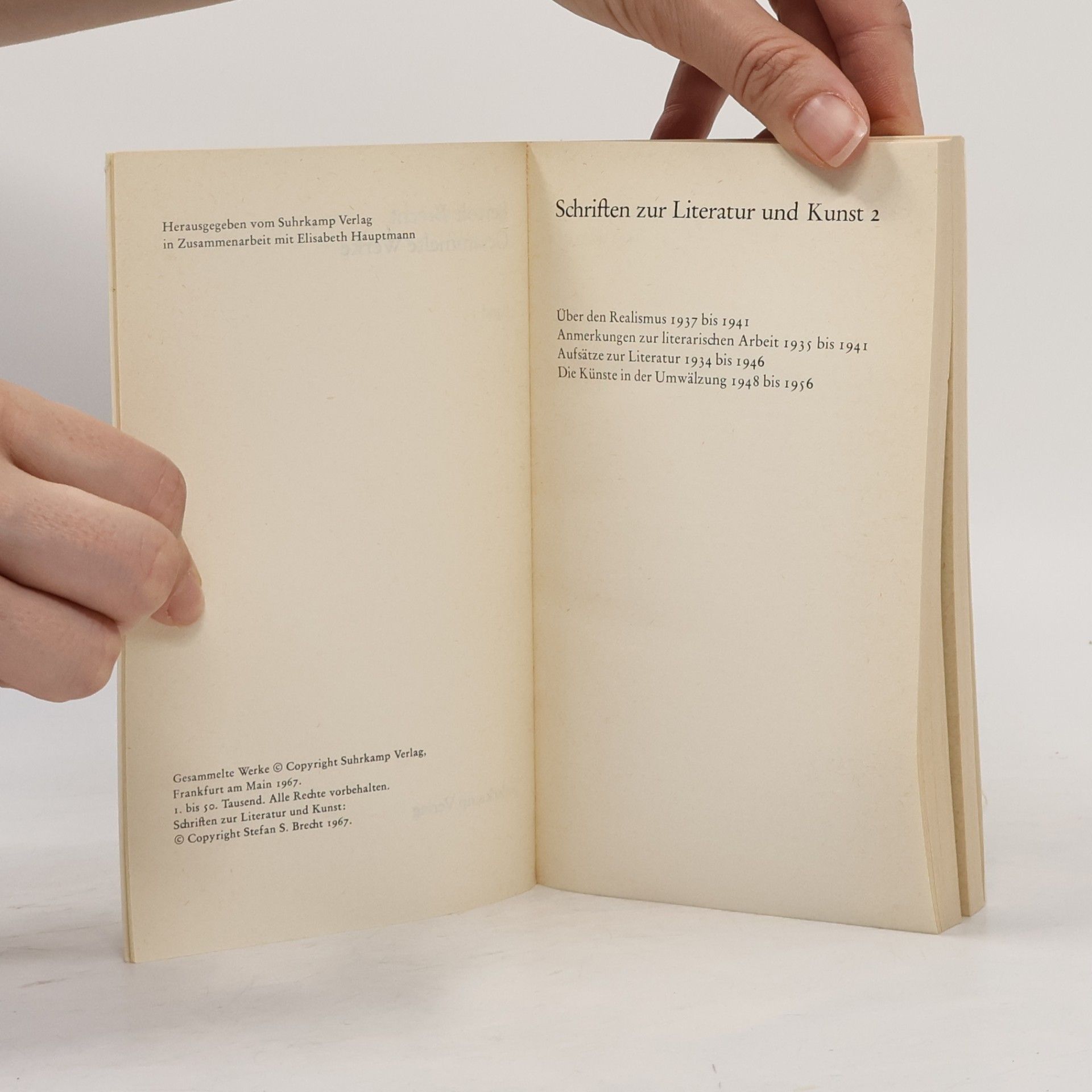 Bertolt Brecht Gesammelte Werke 19. Schriften zur Literatur und Kunst 2
