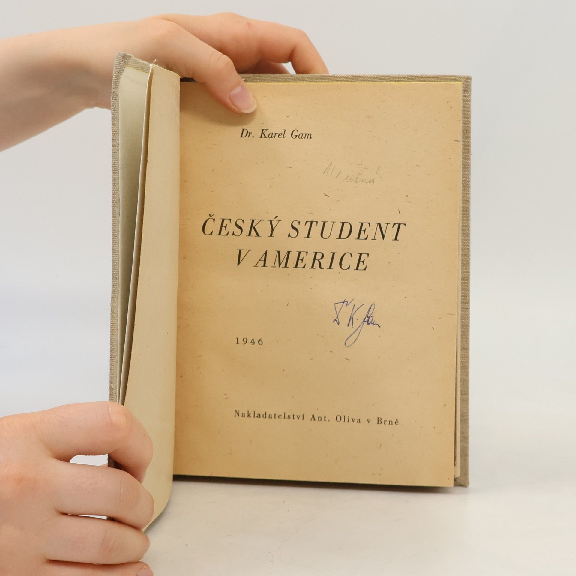 Karel Gam Český student v Americe