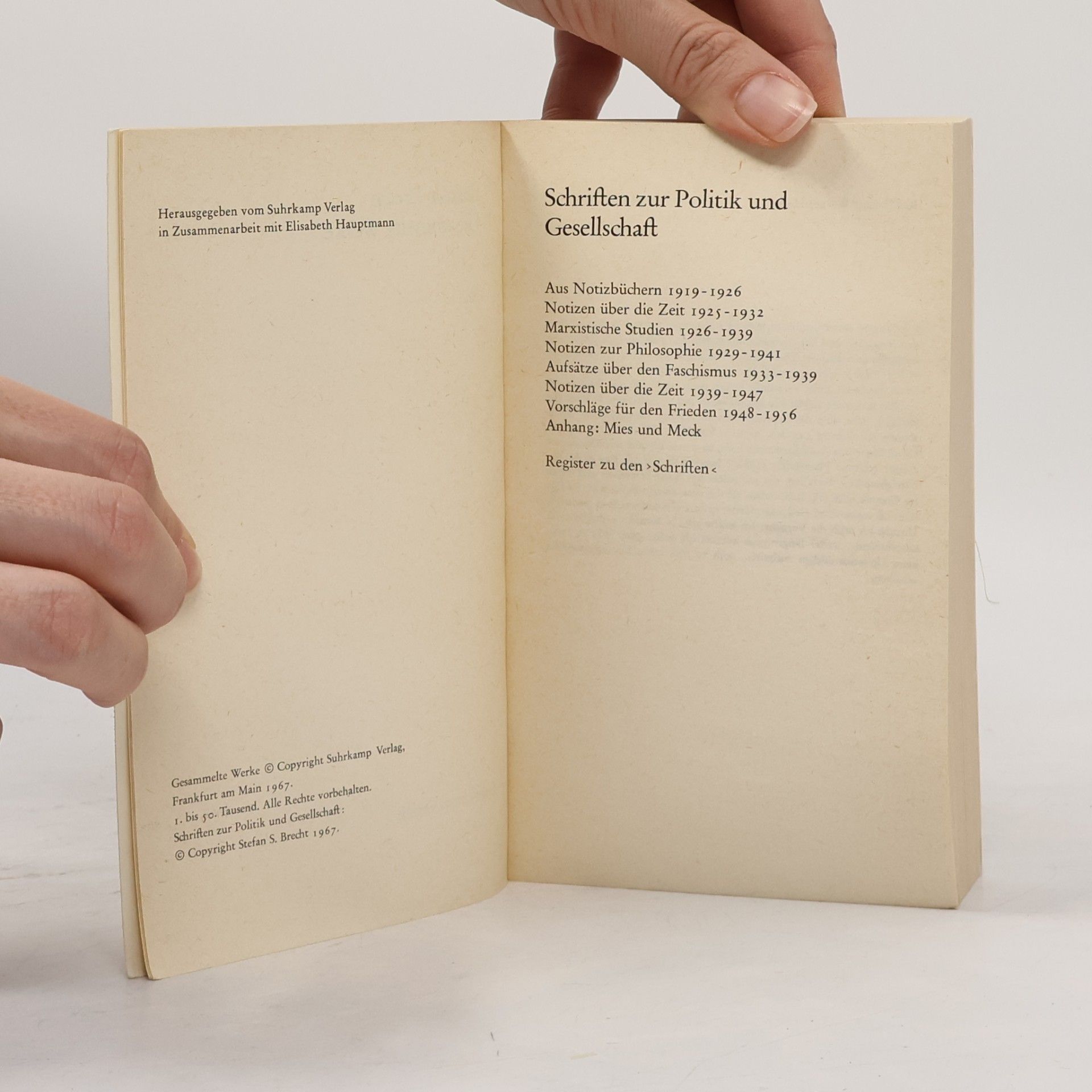 Bertolt Brecht Gesammelte Werke 20. Schriften zur Politik und Gesellschaft