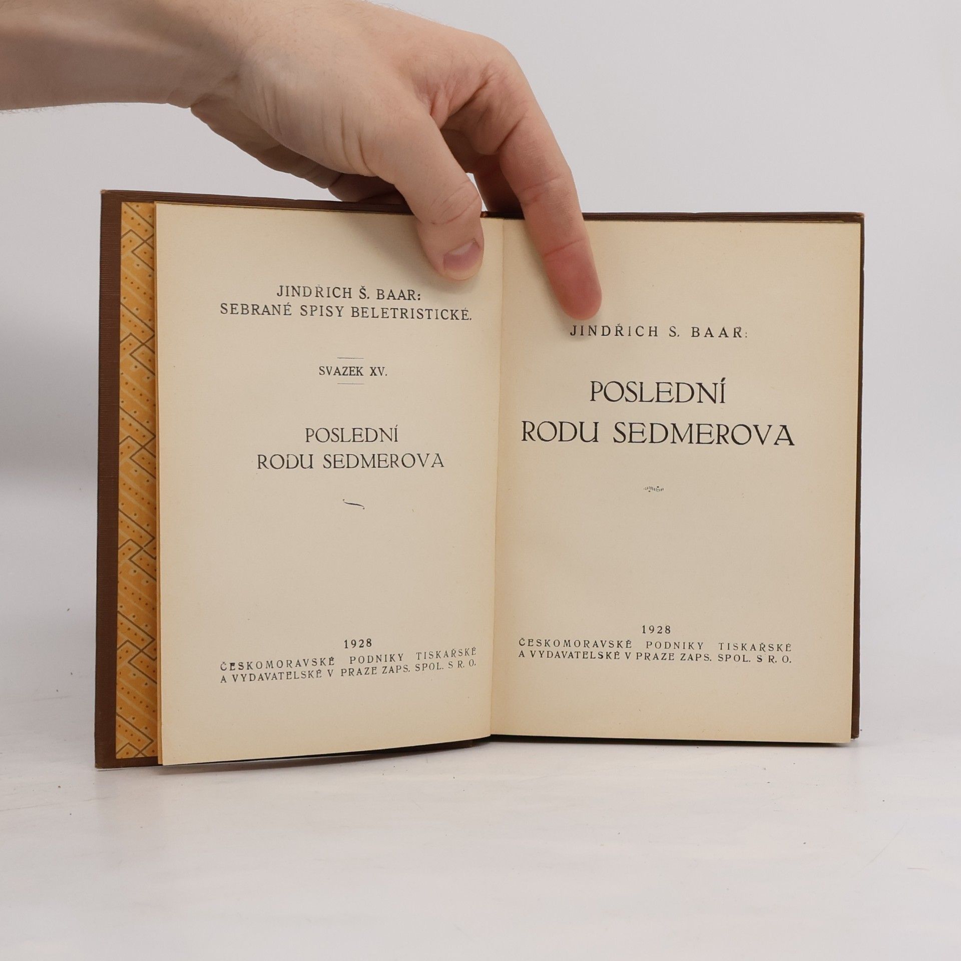 Jindřich Šimon Baar Poslední rodu Sedmerova
