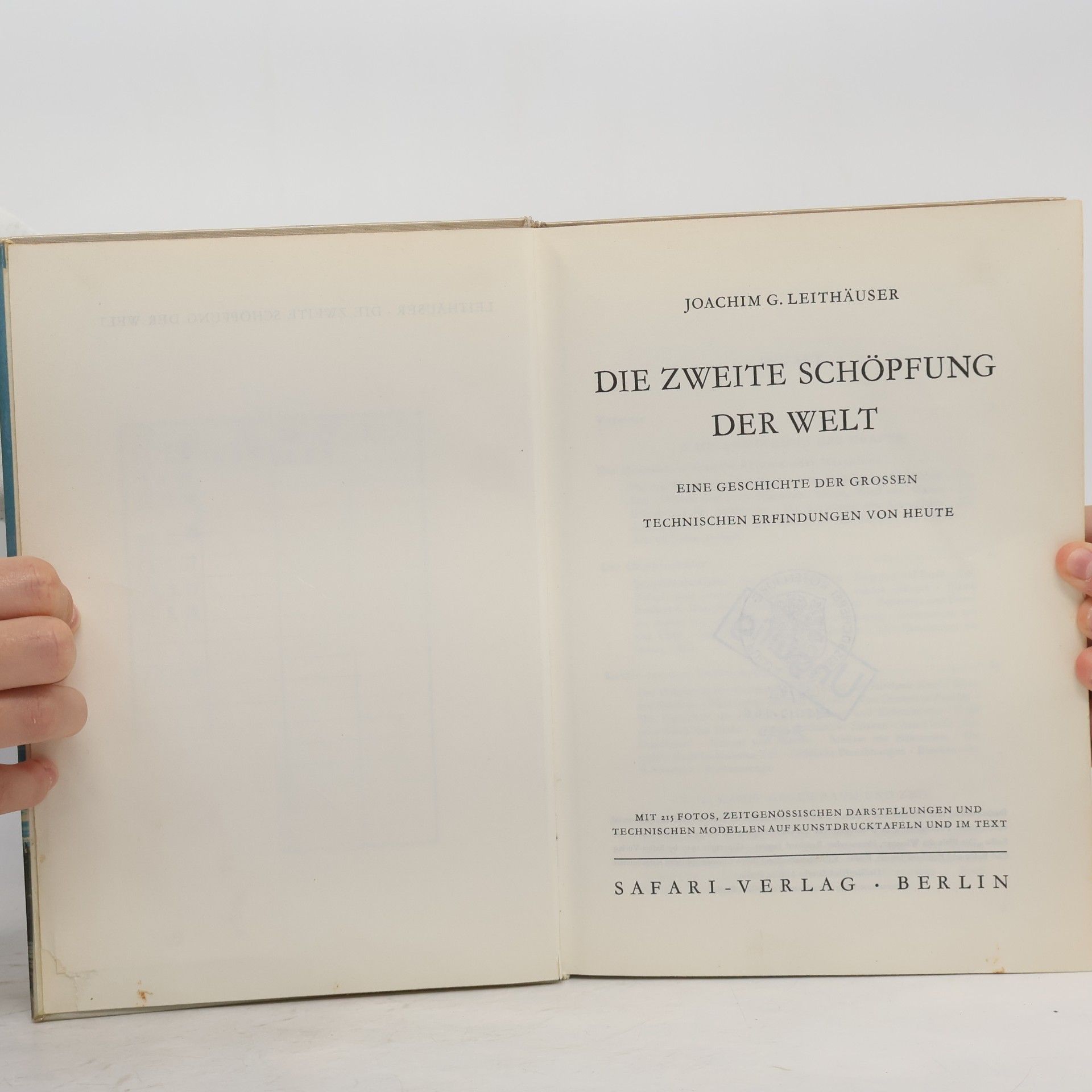 Joachim G. Leithäuser Die zweite Schöpfung der Welt
