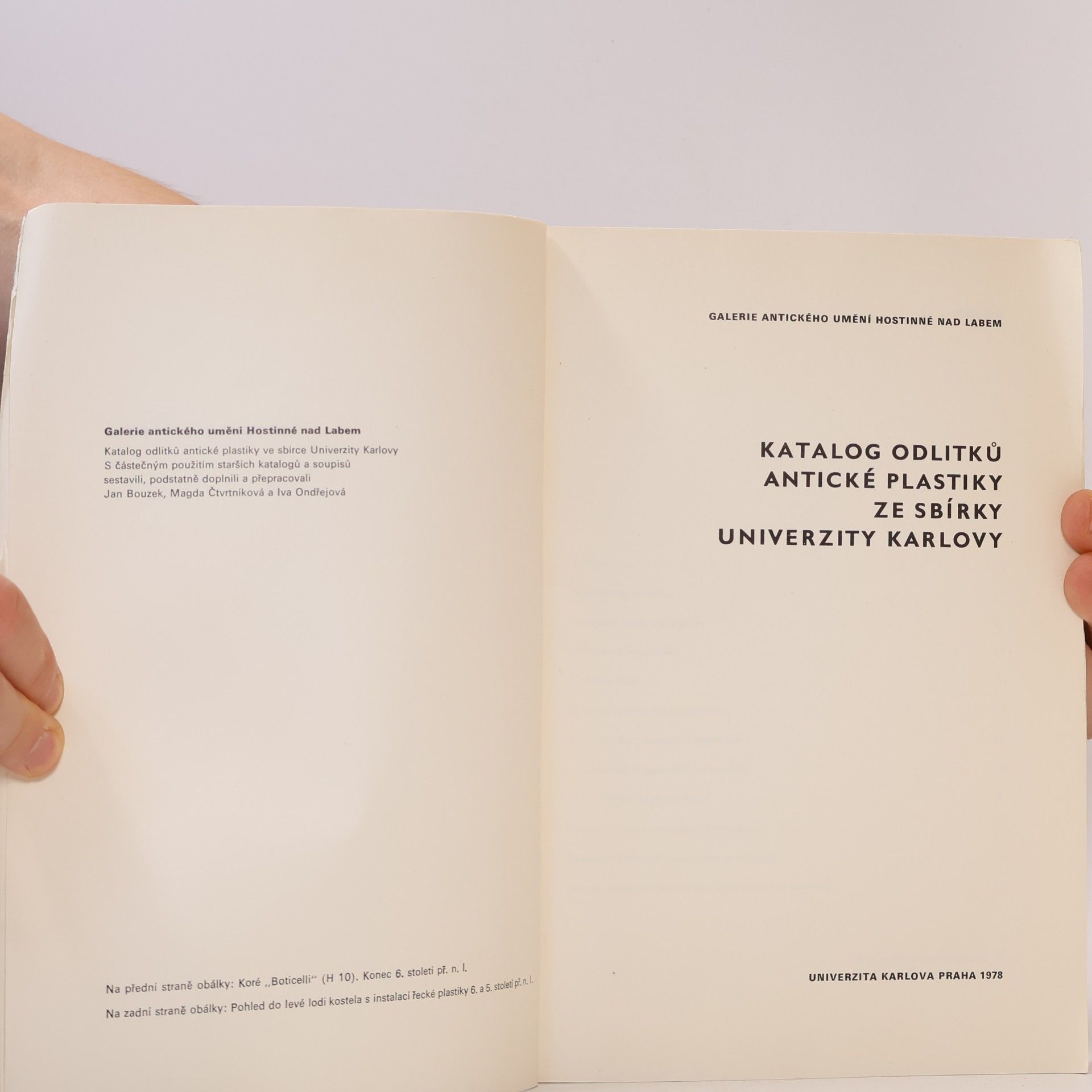 Jan Bouzek Katalog odlitků antické plastiky ze sbírky Univerzity Karlovy