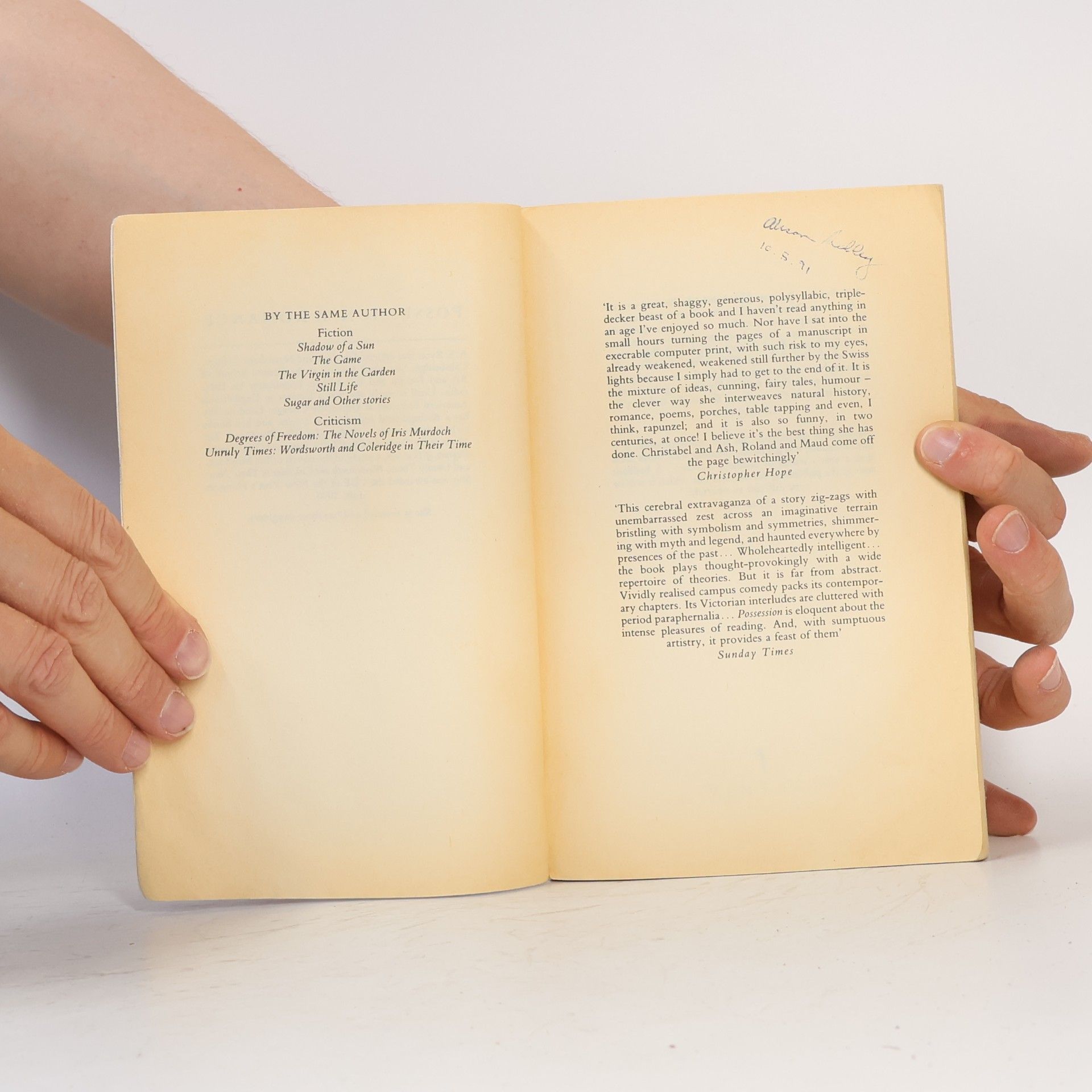A. S. Antonia Susan Byatt Possession : a romance