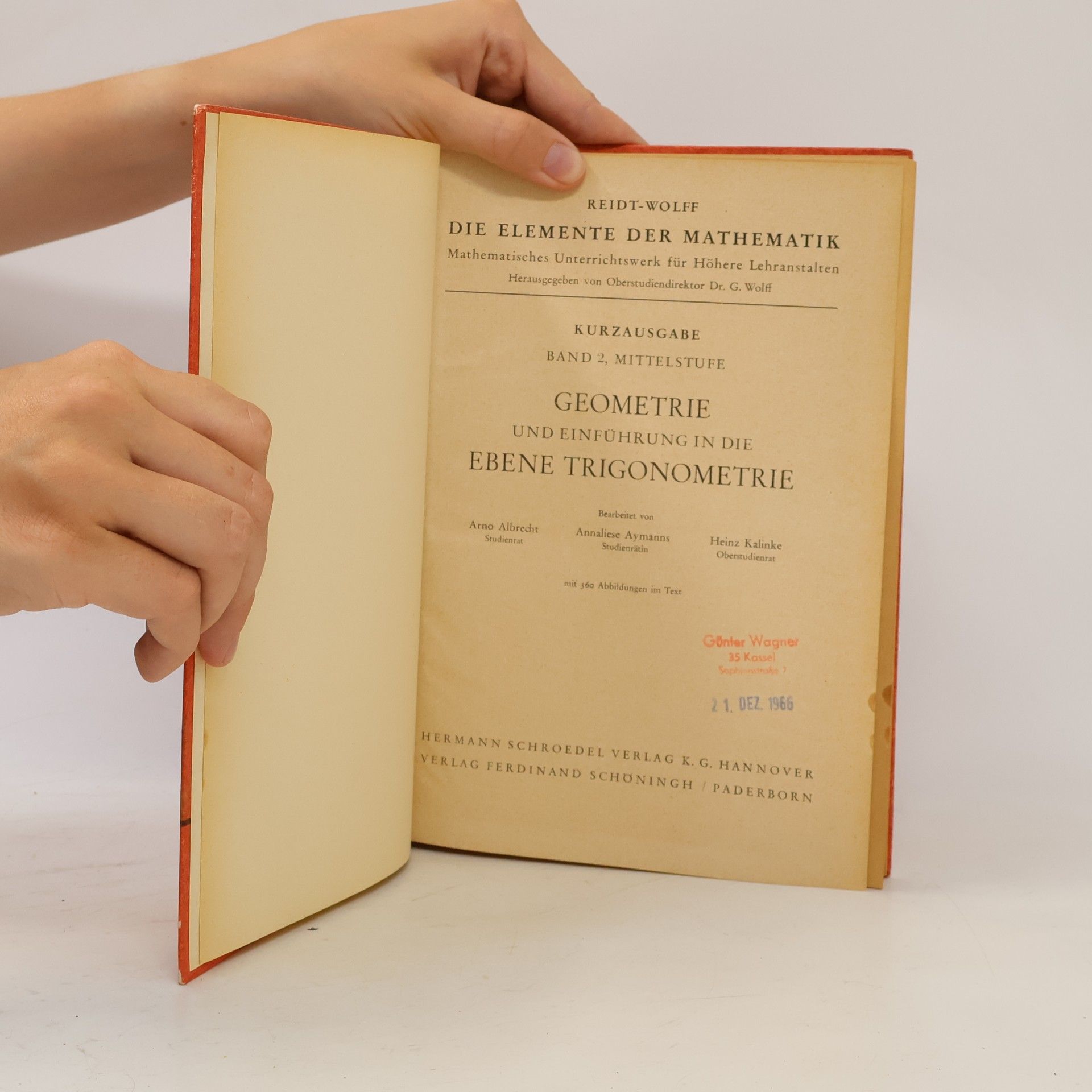Friedrich Carl Reidt Die Elemente der Mathematik. Band 2