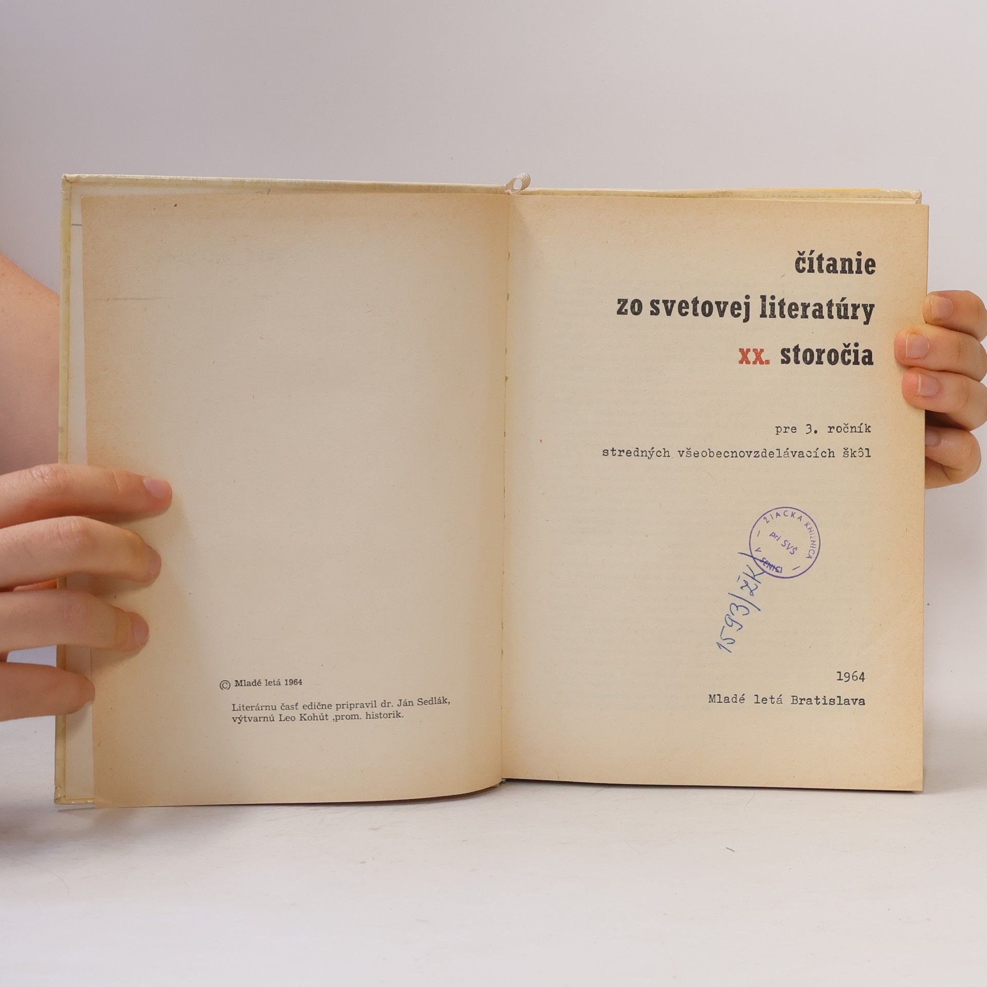 Jan Sedlák Čítanie zo svetovej literatúry XX. storočia