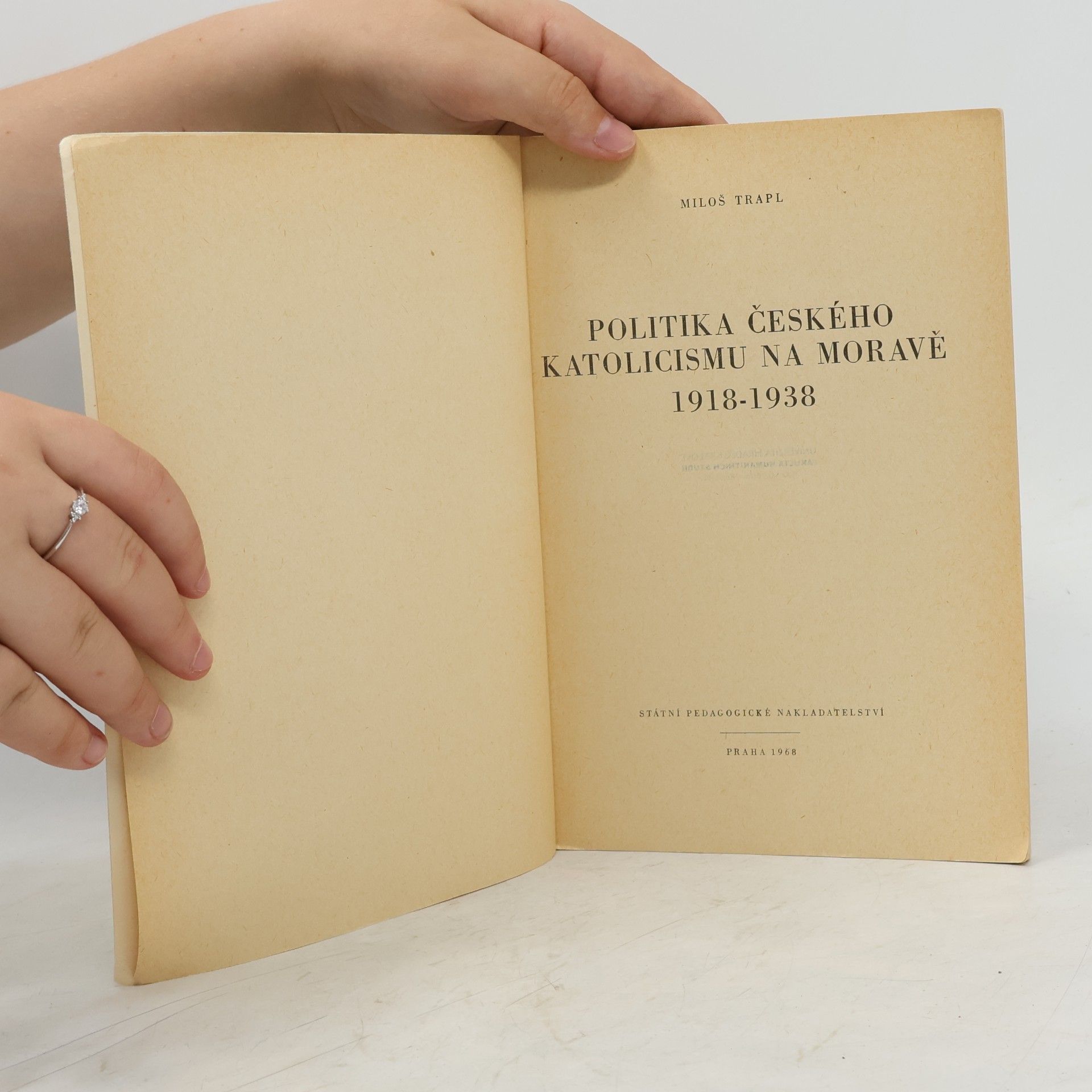 Miloš Trapl Politika českého katolicismu na Moravě 1918 - 1939