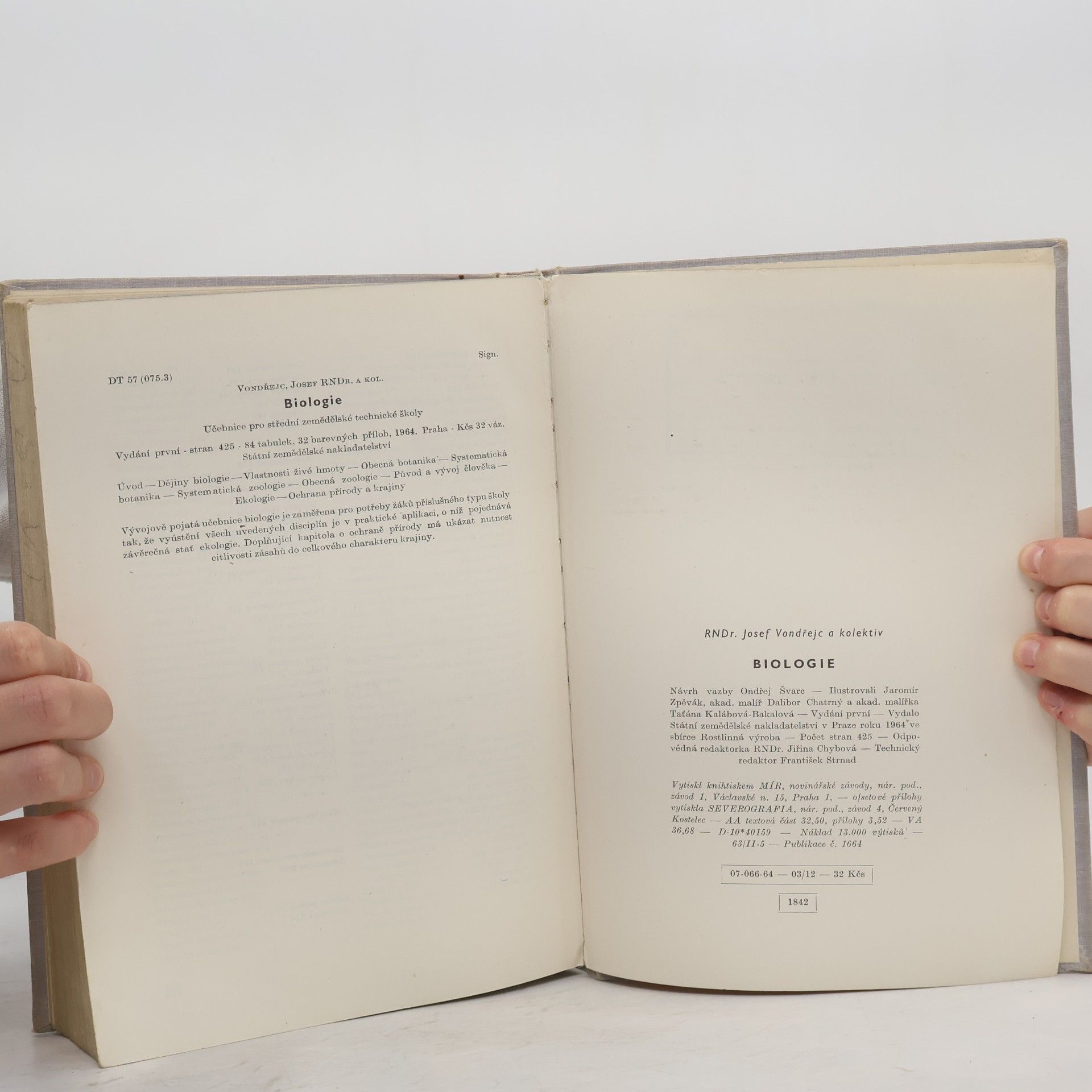 Josef Vondřejc Biologie