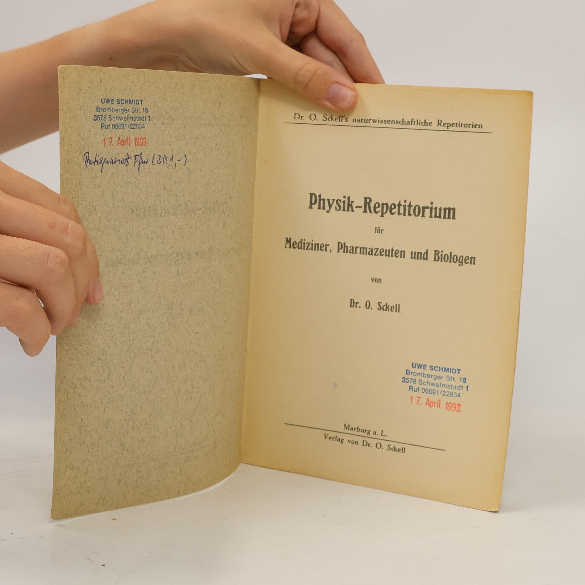 Otto Sckell Physik-Repetitorium für Mediziner, Pharmazeuten und Biologen