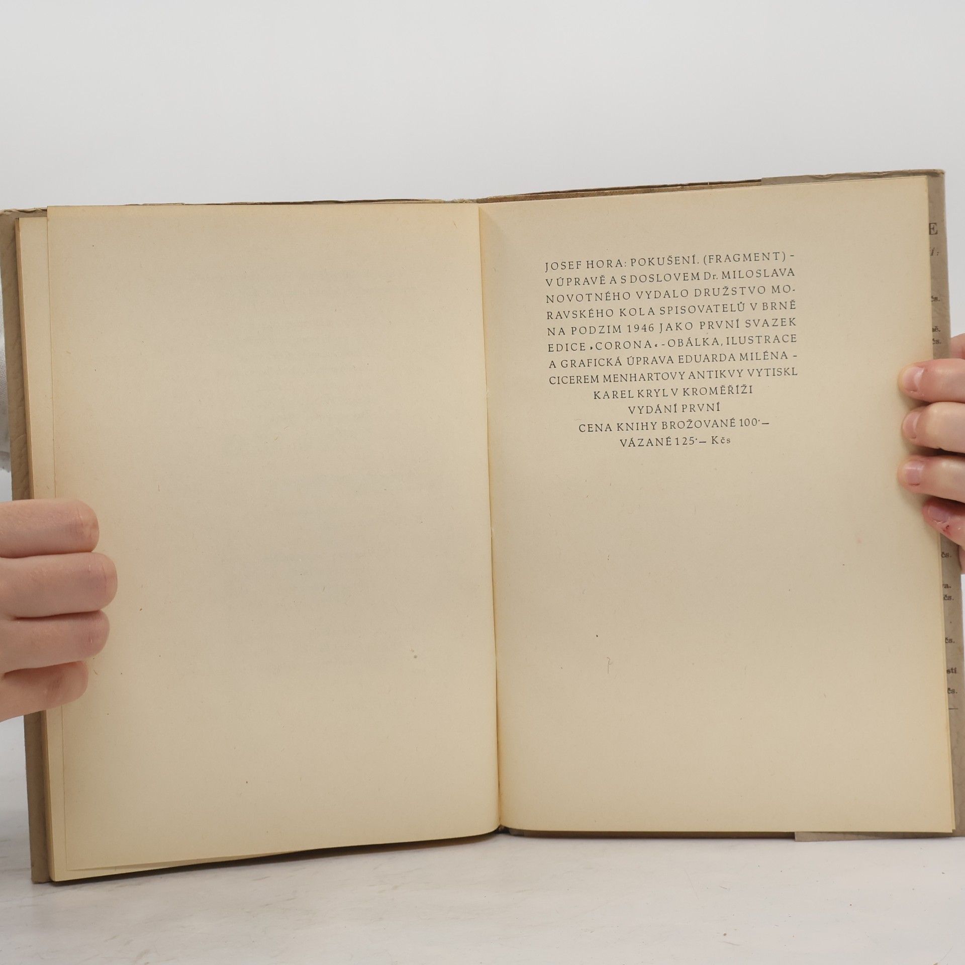 Josef Hora Pokušení. Fragment 1945