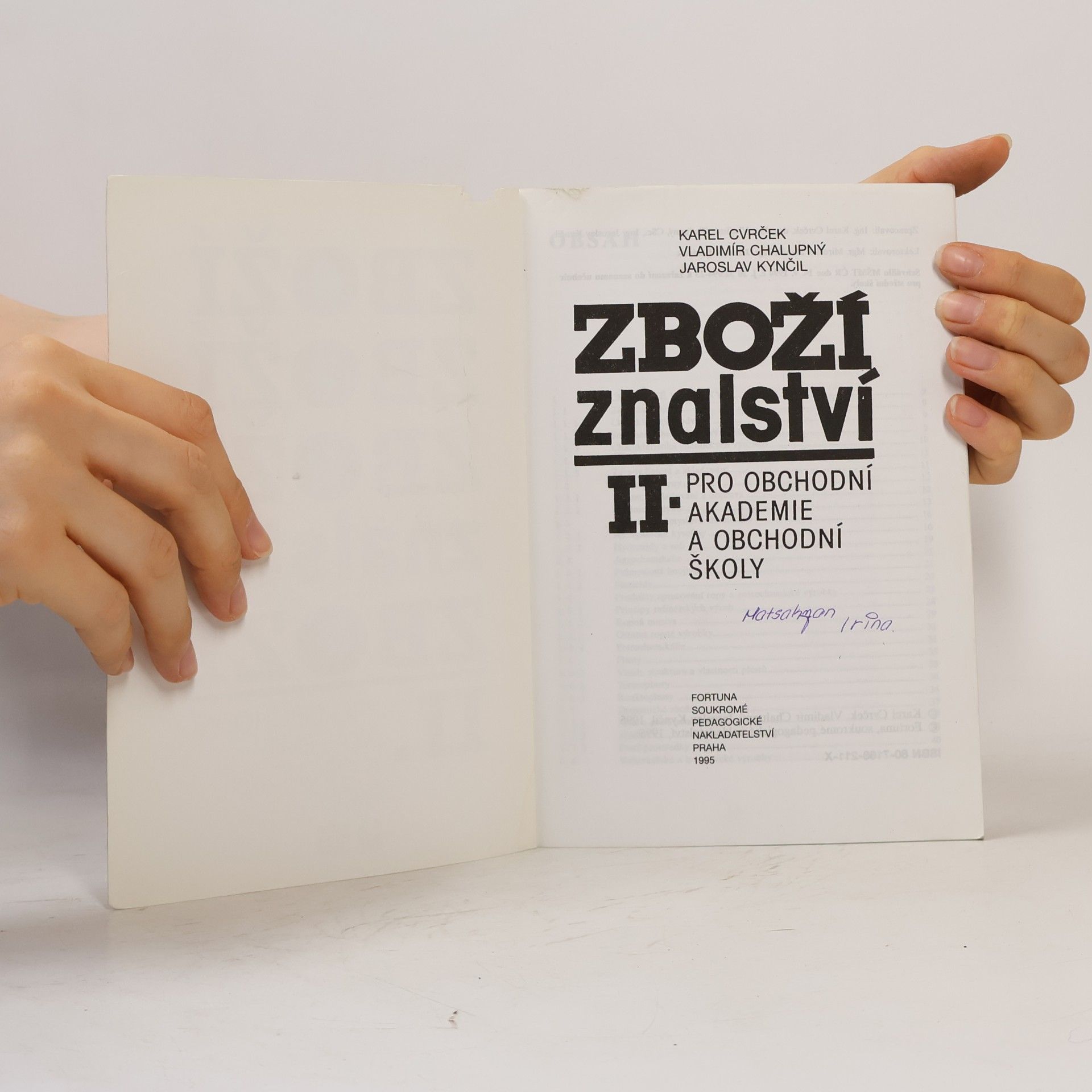 Karel Cvrček Zbožíznalství II. Pro obchodní akademie a obchodní školy