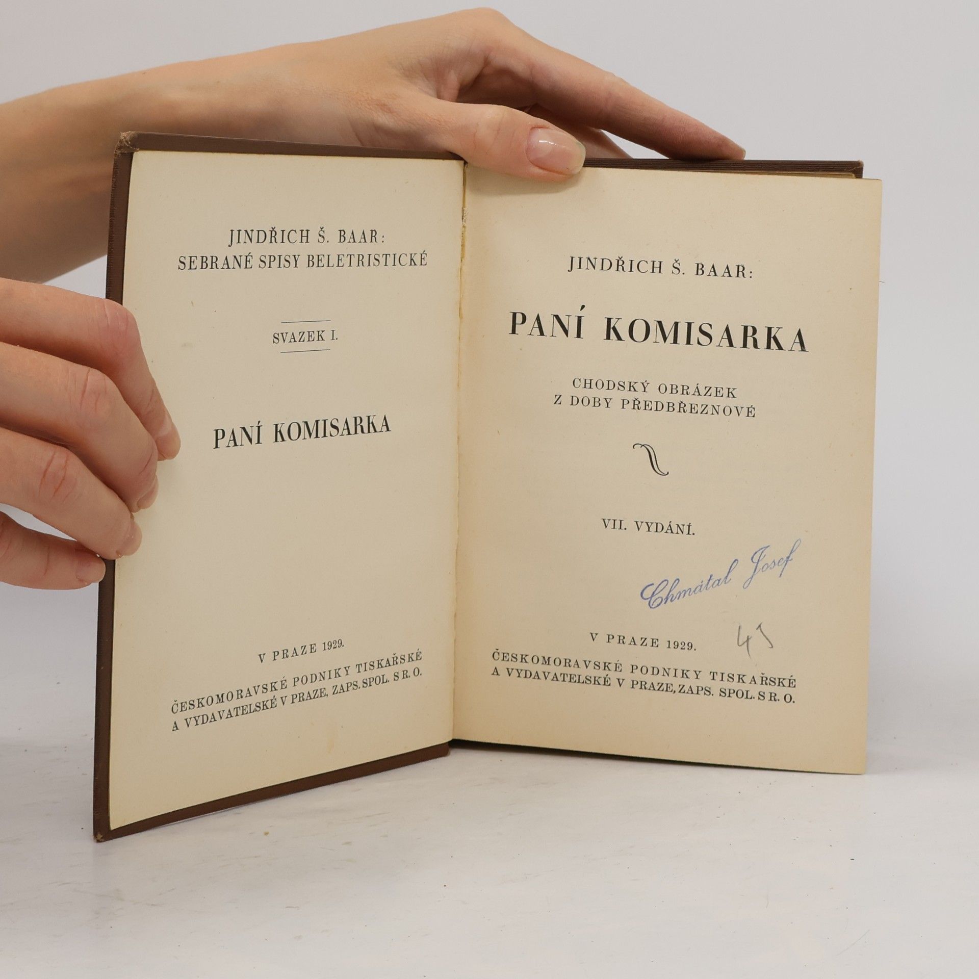 Jindřich Šimon Baar Paní komisarka