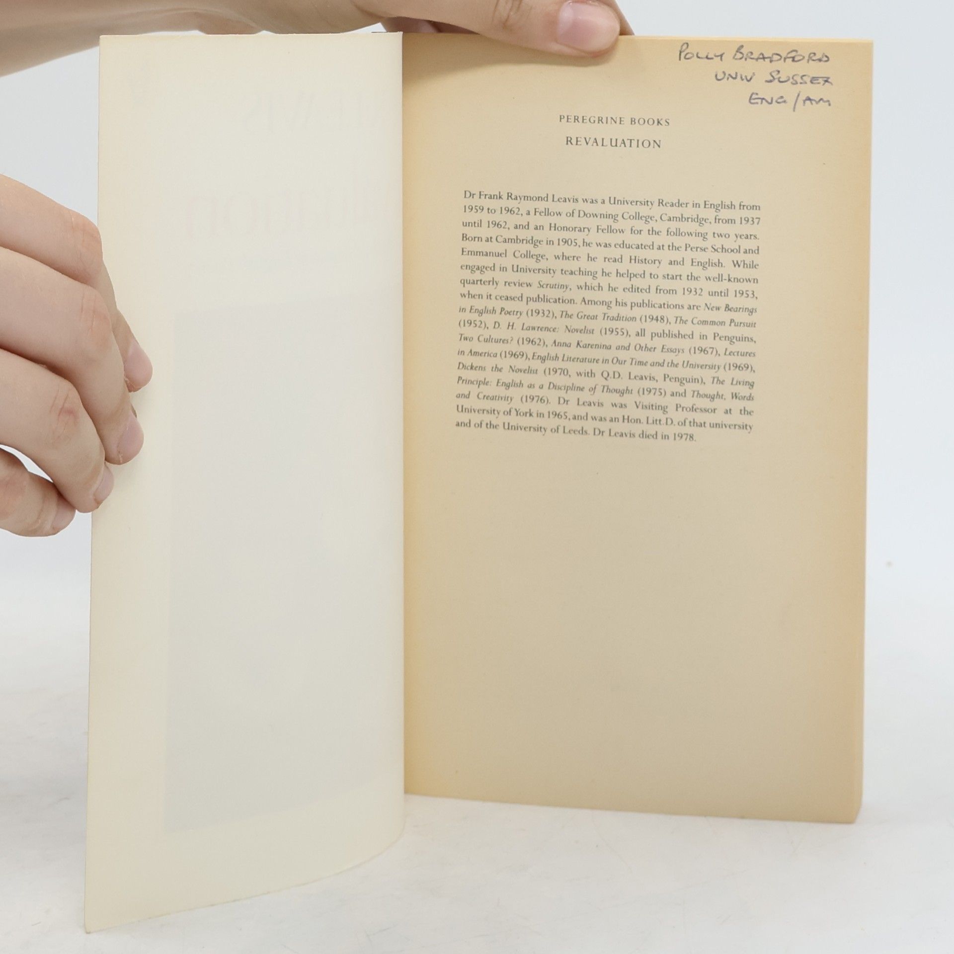 F. R. Leavis Revaluation