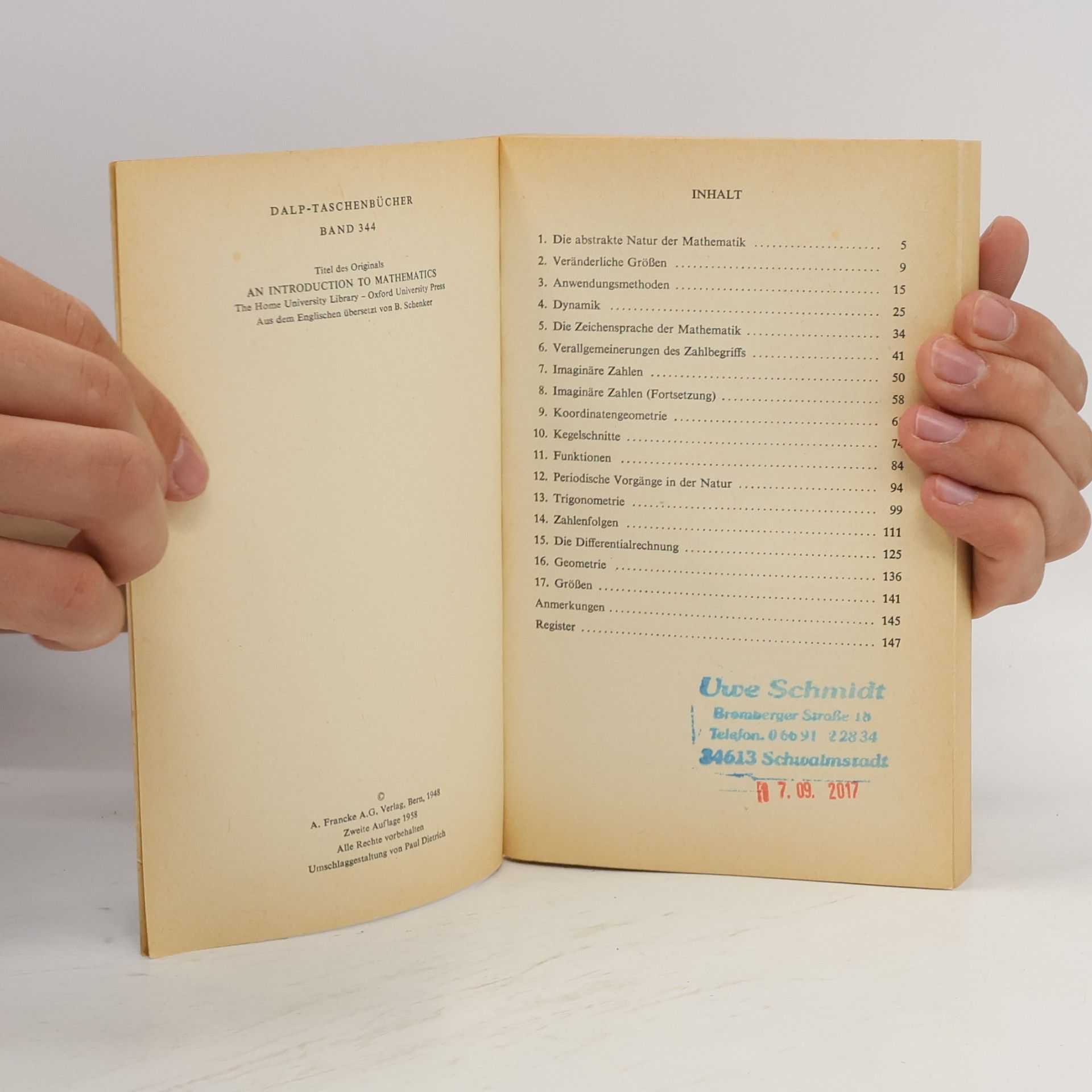 Alfred North Whitehead Eine Einführung in die Mathematik