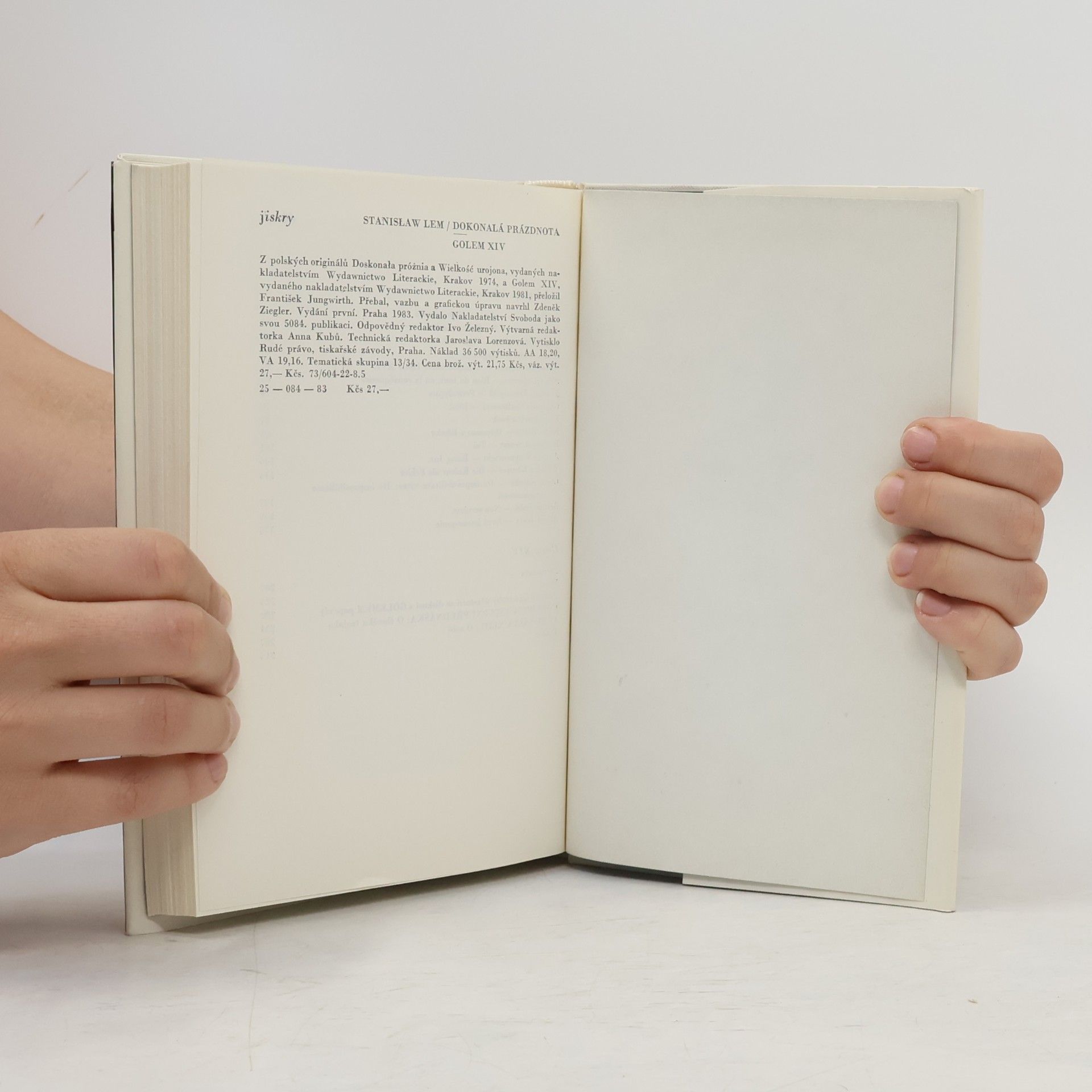 Stanisław Lem Dokonalá prázdnota. Golem XIV.