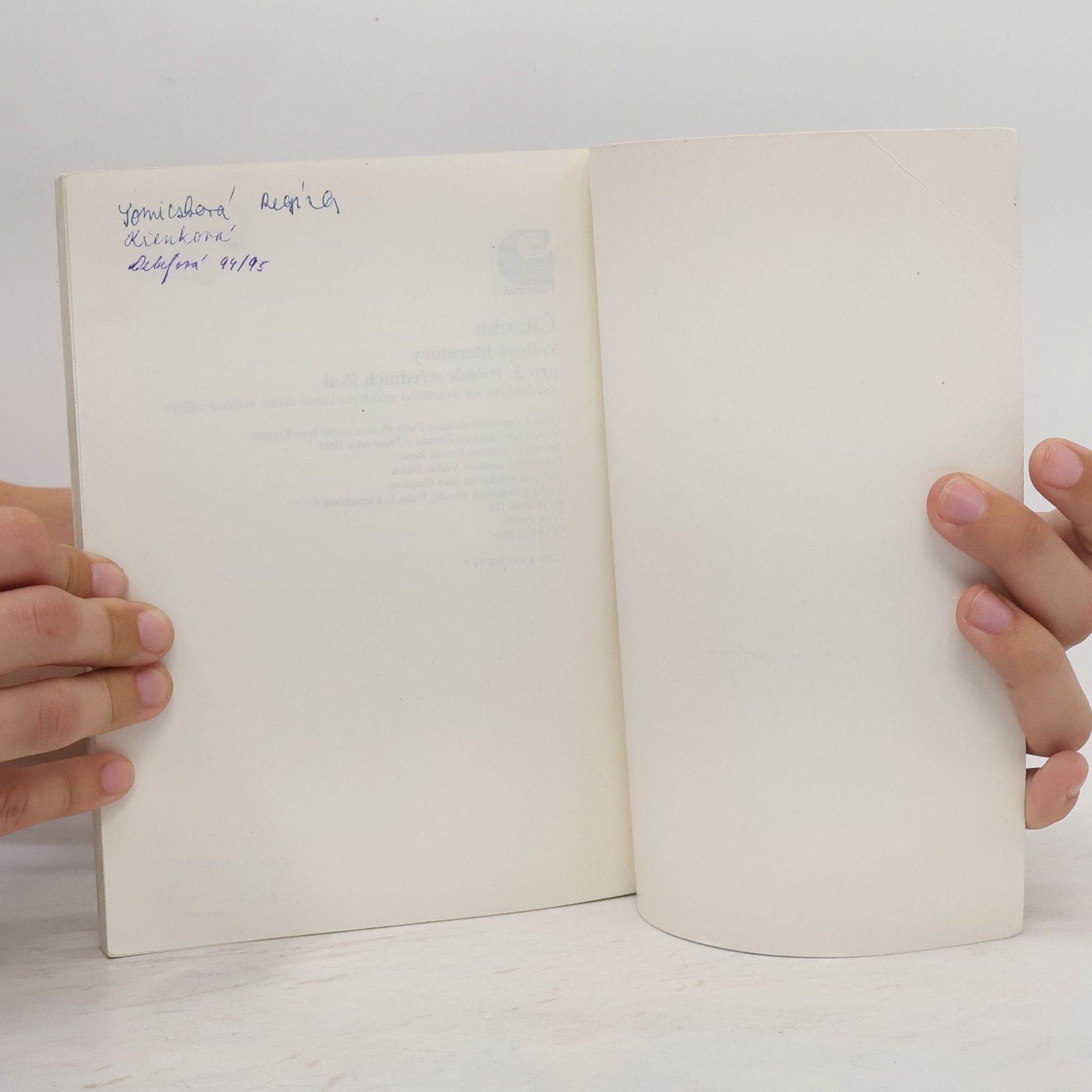 * antologie Čítanka světové literatury pro třetí ročník středních škol
