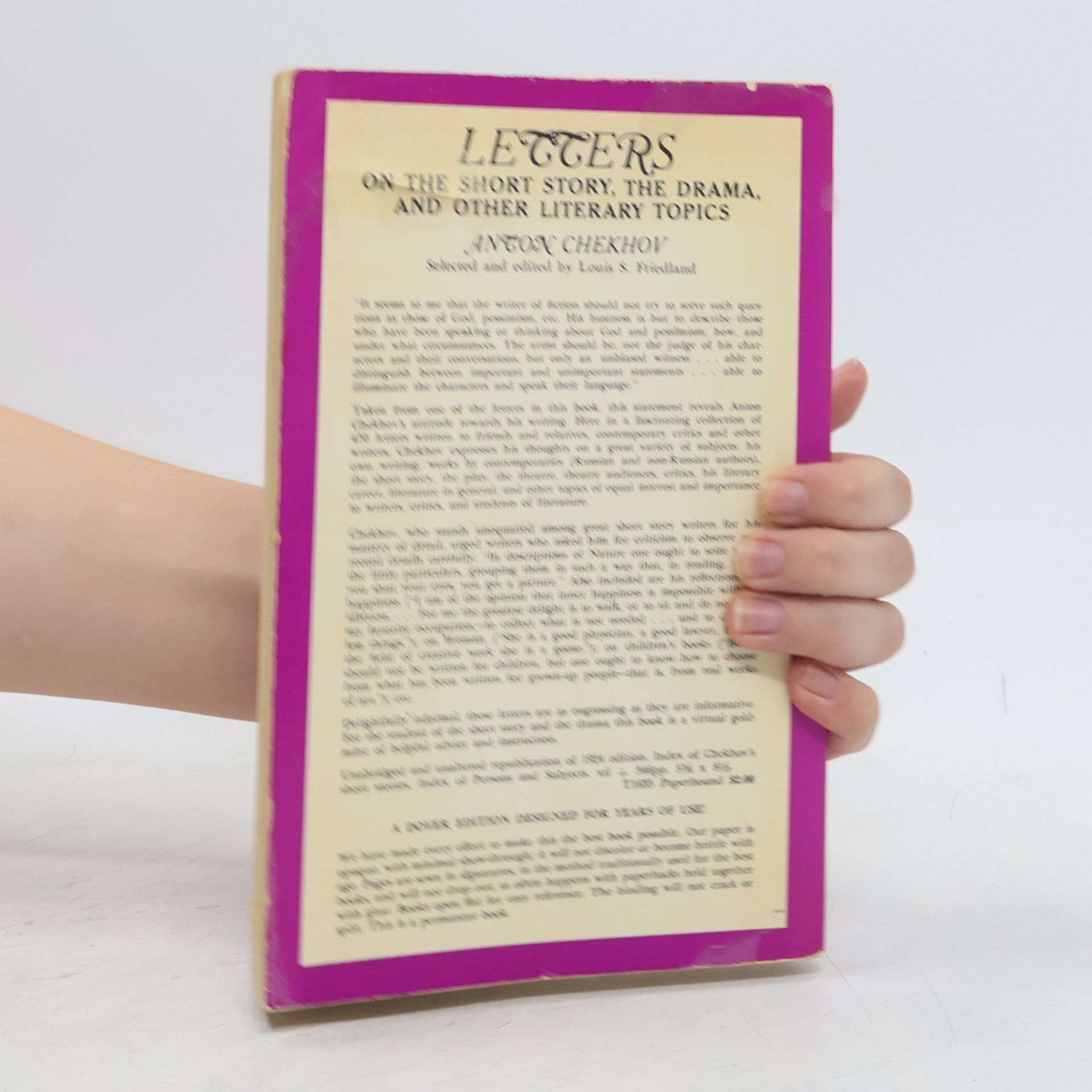 Anton Pawlowitsch Tschechow Letters on the Short Story the Drama and Other Literary Topics