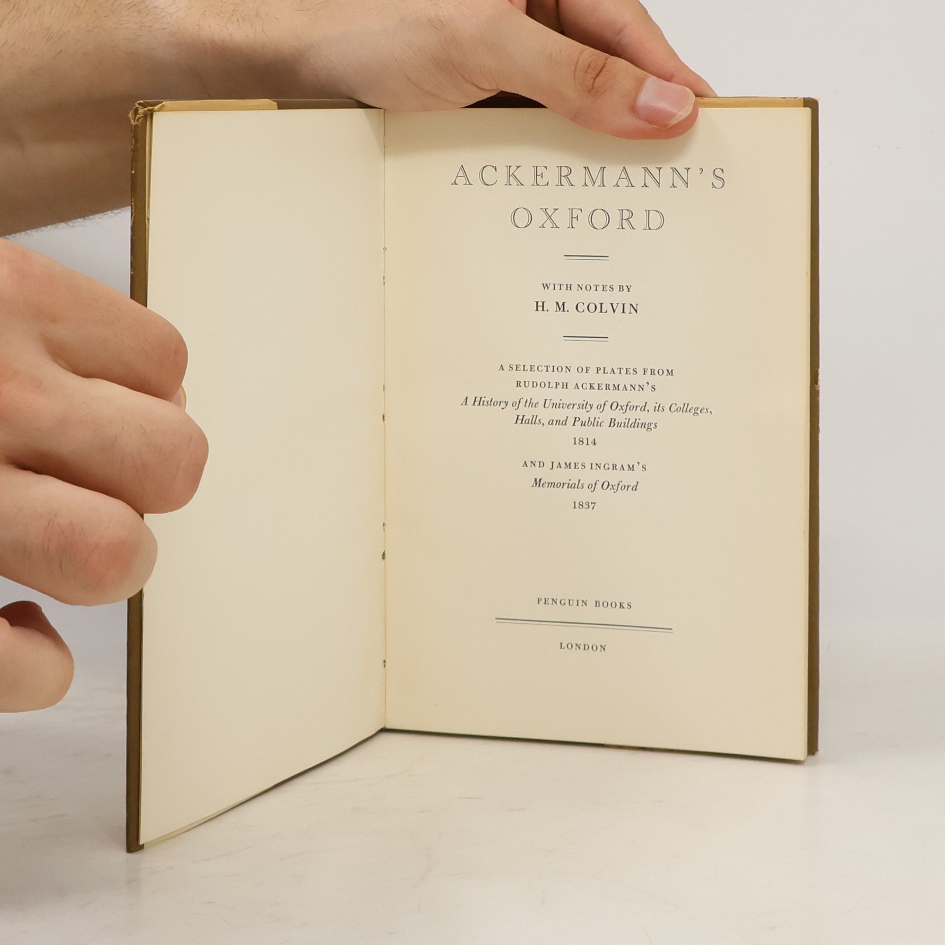 H. M. Colvin Ackermann's Oxford