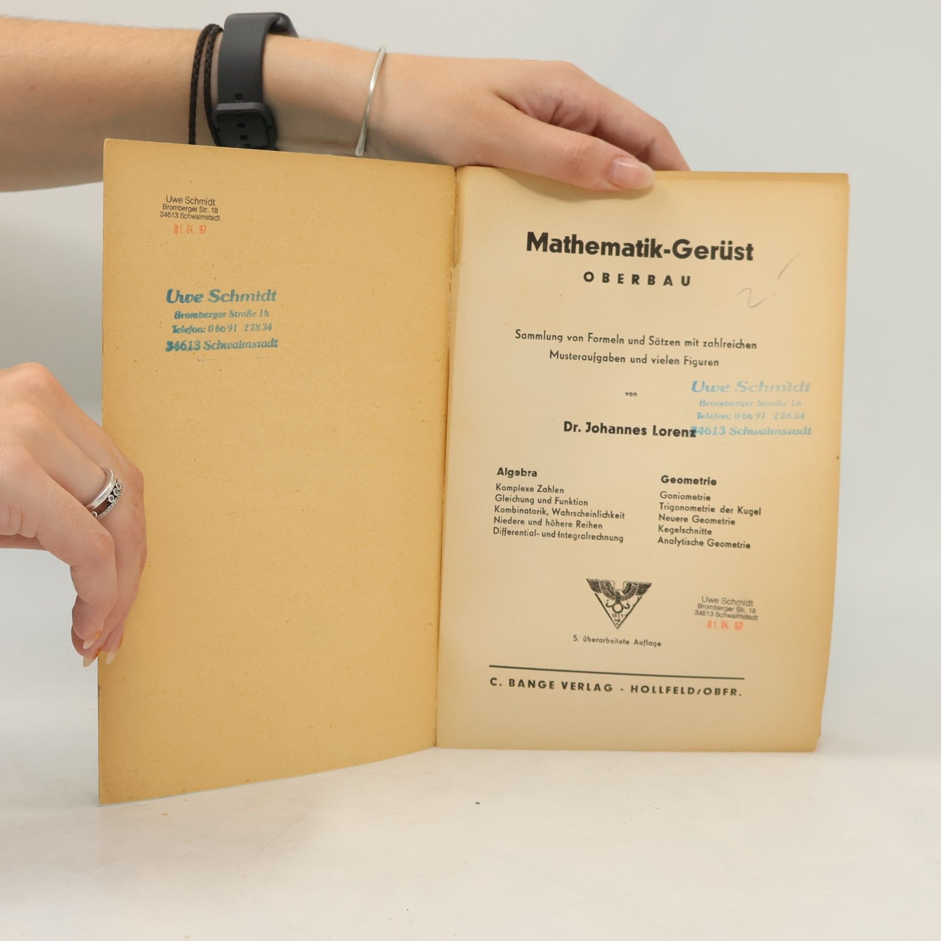 Johannes Lorenz Mathematik-Gerüst. Oberbau