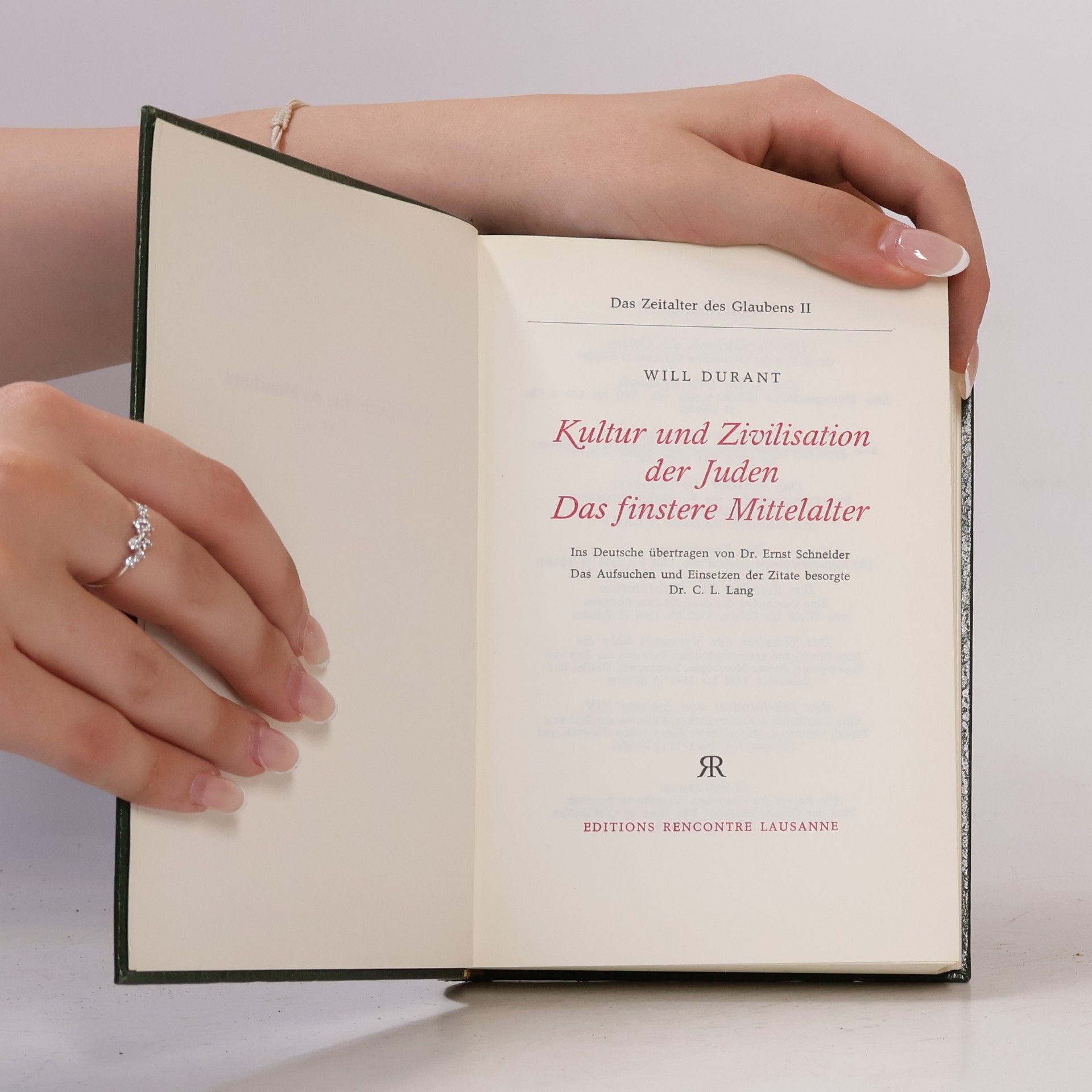 Will Durant Das Zeitalter des Glaubens II. Kultur und Zivilisation der Juden Das finstere Mittelalter