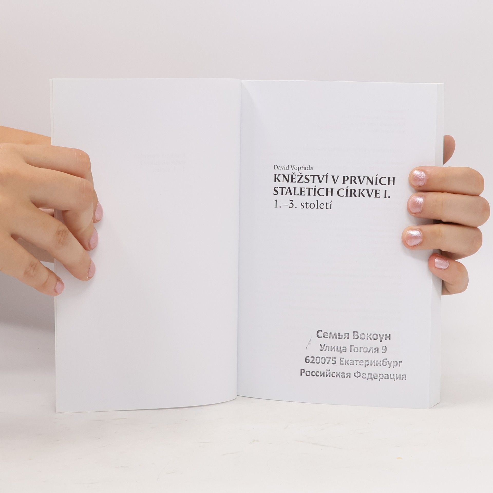 David Vopřada Kněžství v prvních staletích církve I. 1.–3. století