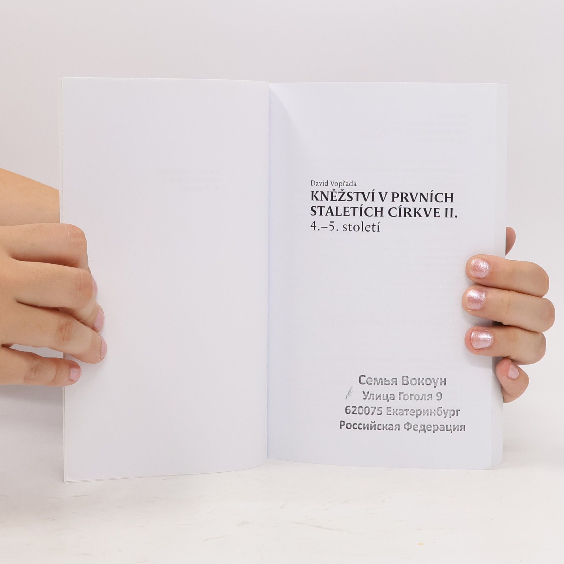 David Vopřada Kněžství v prvních staletích církve II. 4.–5. století