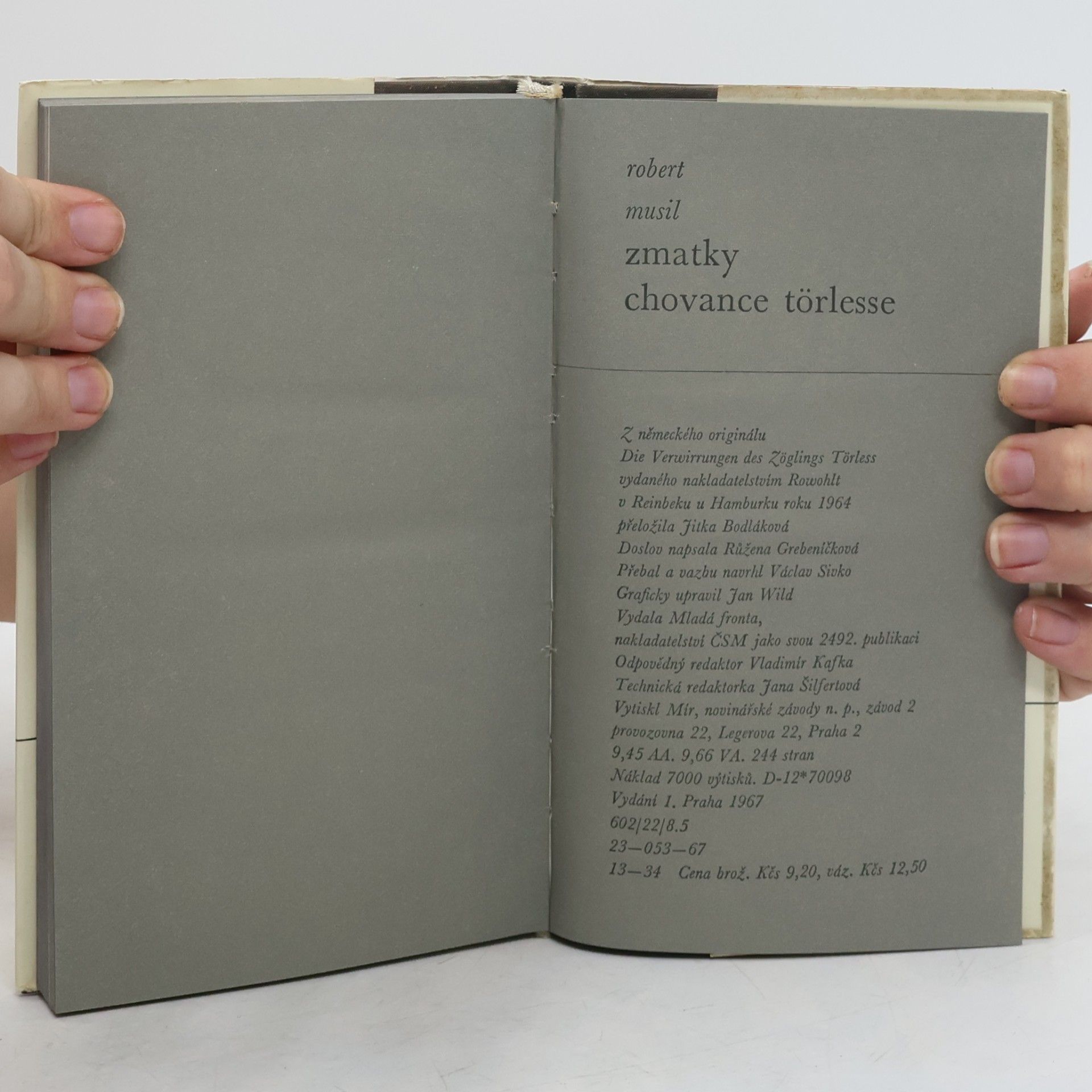 Robert Musil Zmatky chovance Törlesse