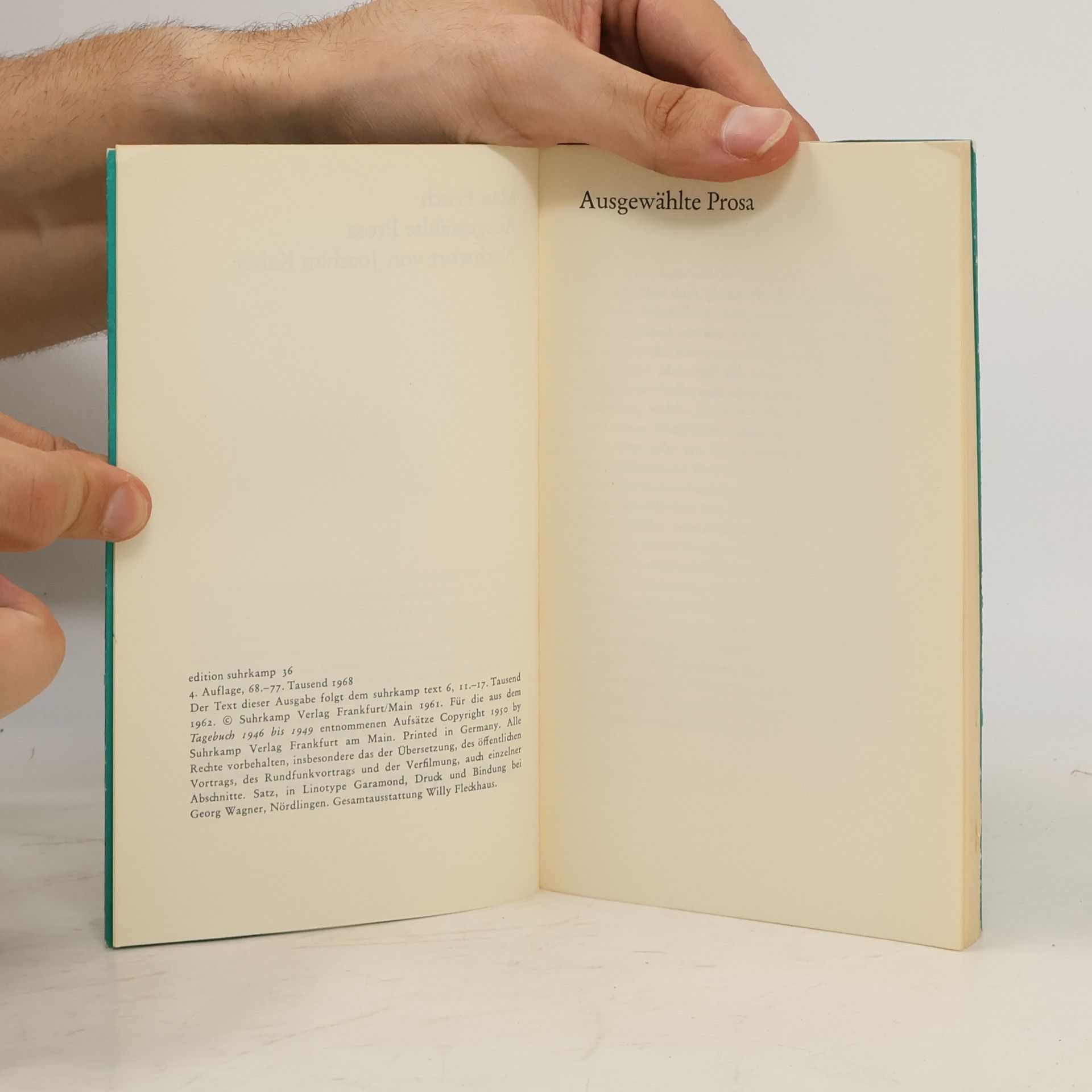 Max Frisch Ausgewählte Prosa