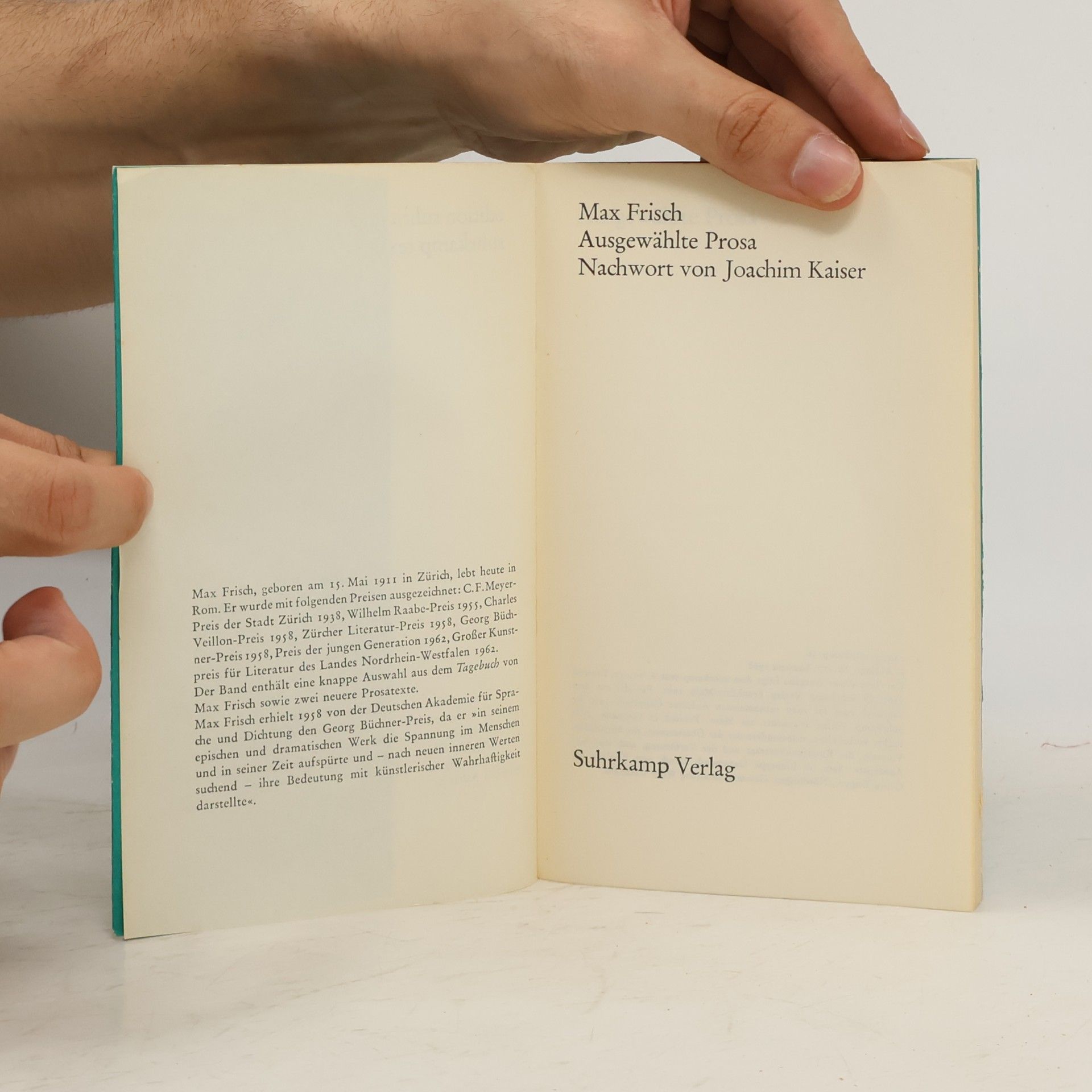 Max Frisch Ausgewählte Prosa