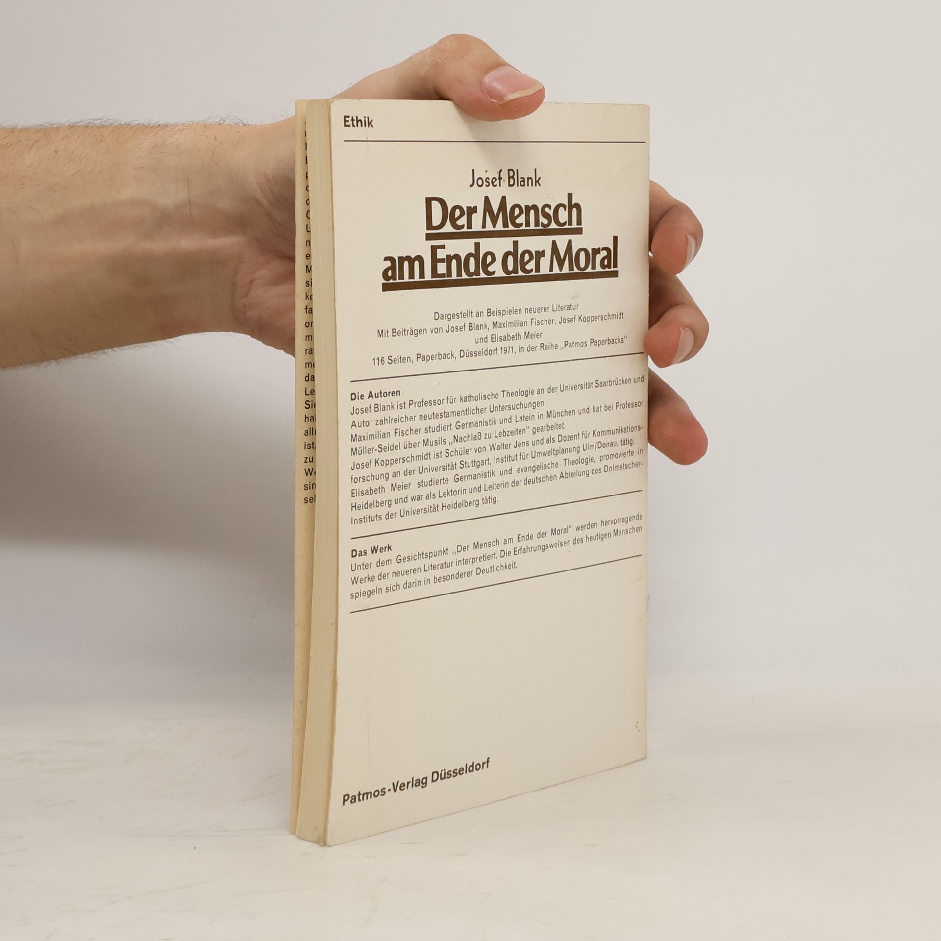 Josef Blank Der Mensch am Ende der Moral