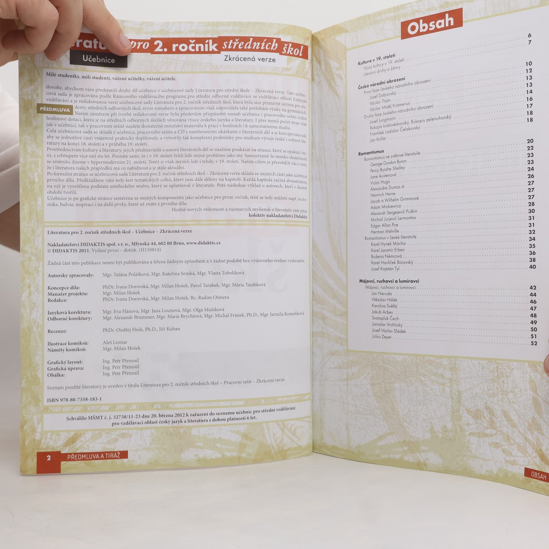 Taťána Polášková Literatura pro 2. ročník středních škol. Zkrácená verze. Učebnice