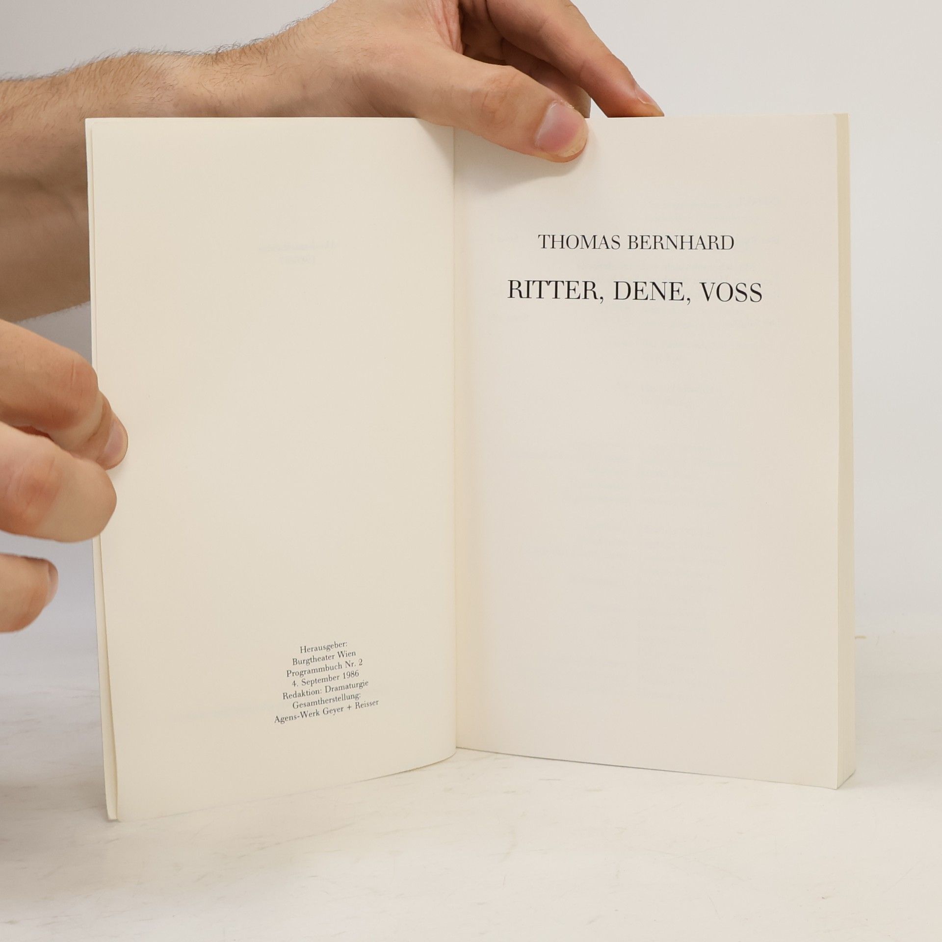 Thomas Bernhard Ritter. Dene. Voss 2
