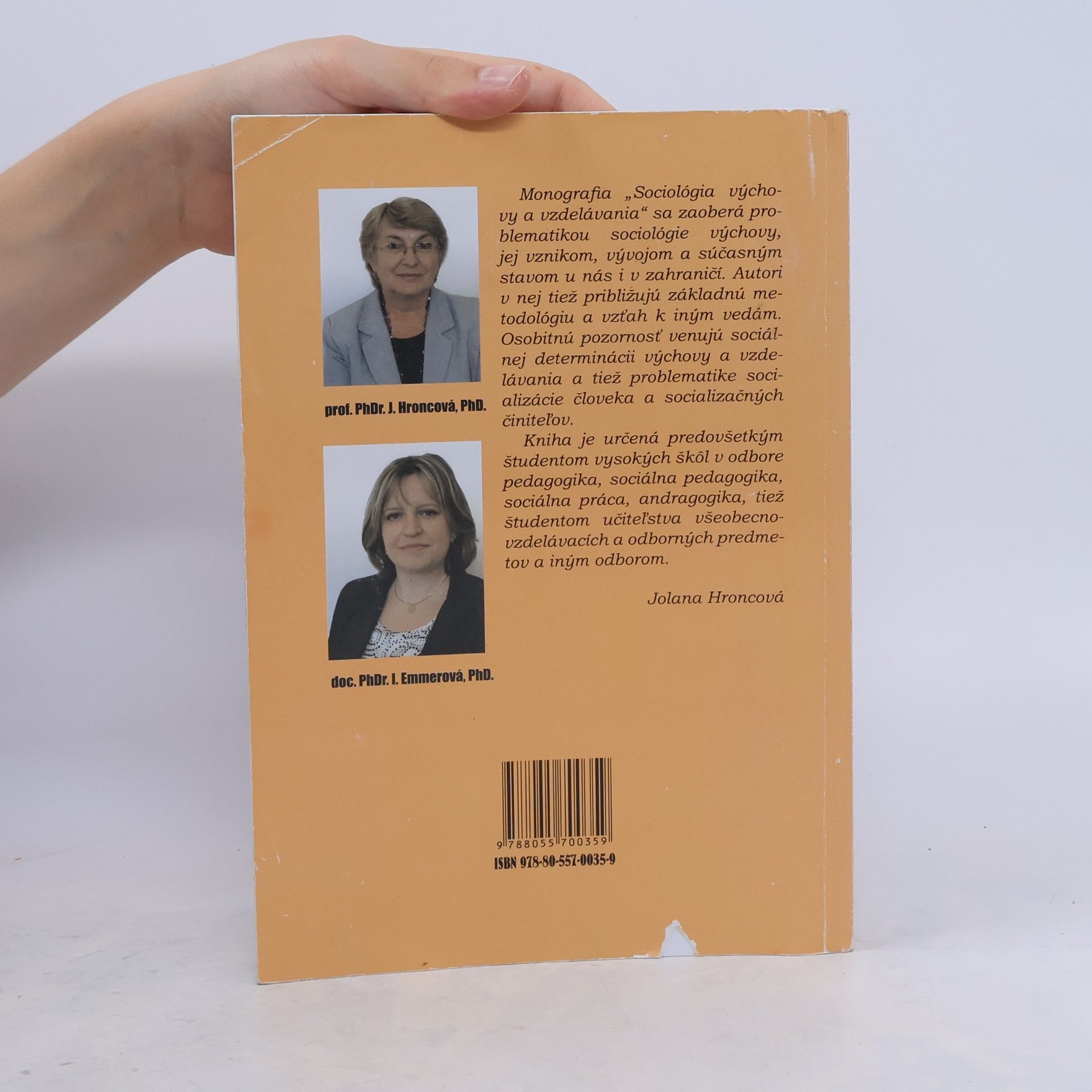 Jolana Hroncová Sociológia výchovy a vzdelávania