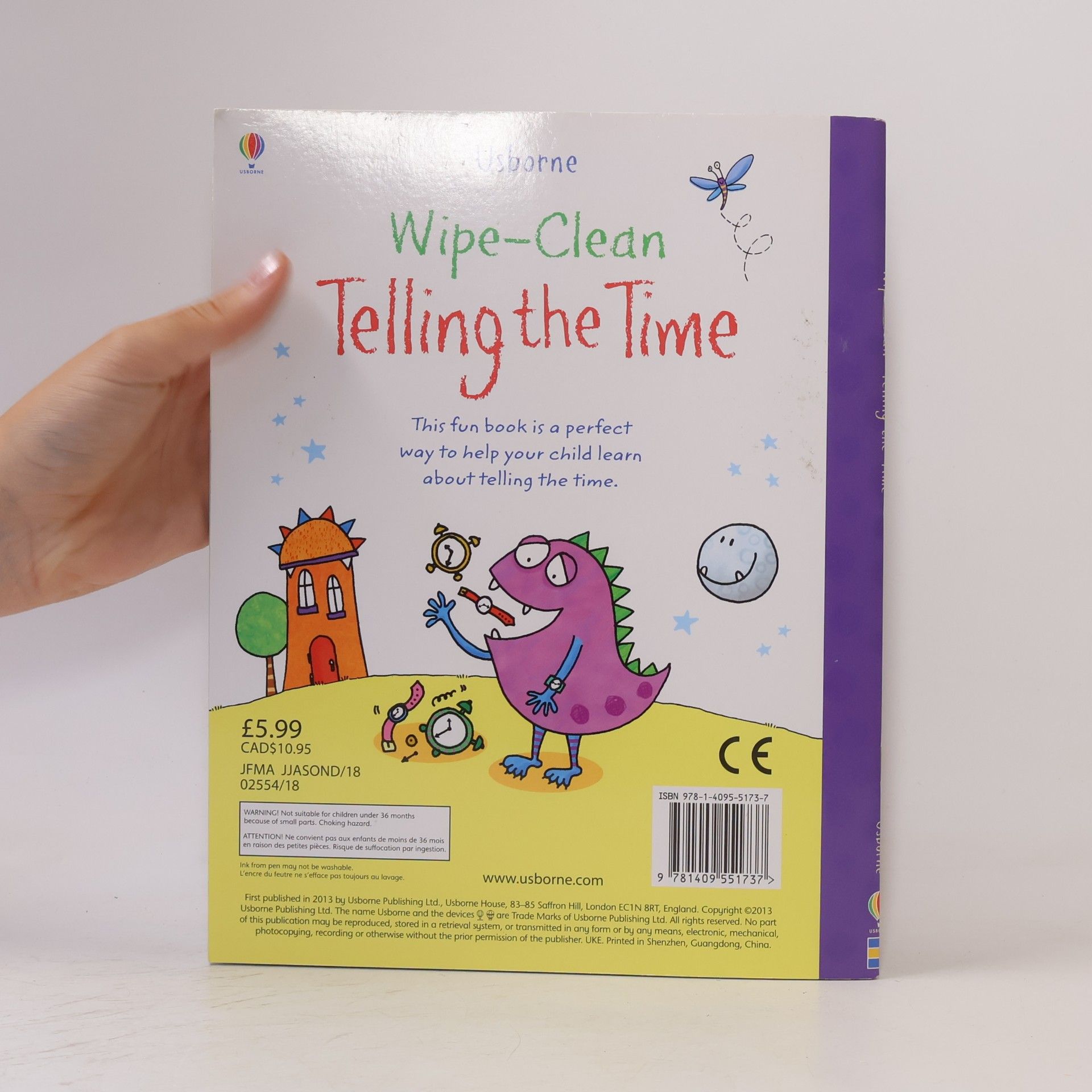 Jessica Greenwell Usborne Wipe Clean Books: Wipe-Clean Telling the Time