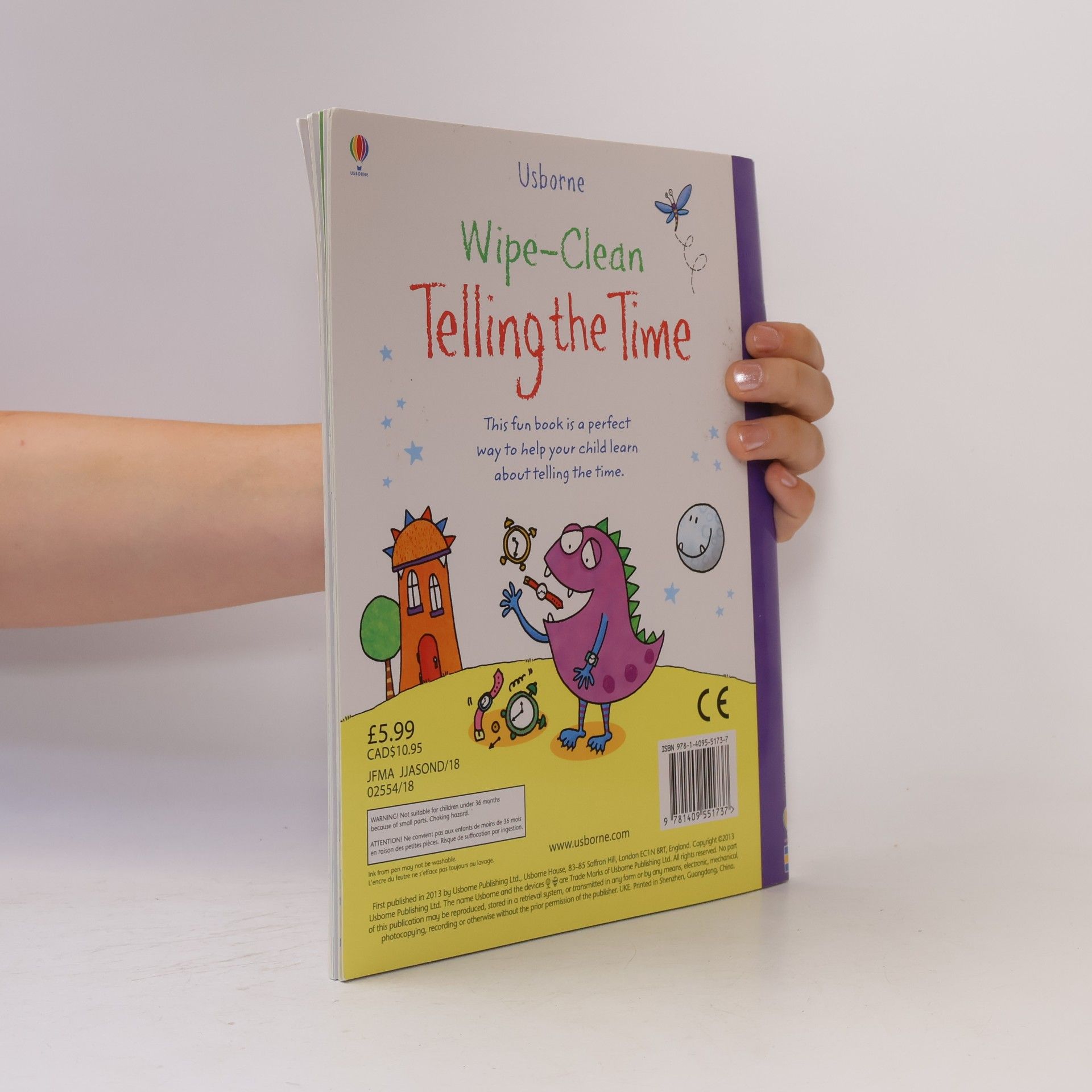 Jessica Greenwell Usborne Wipe Clean Books: Wipe-Clean Telling the Time