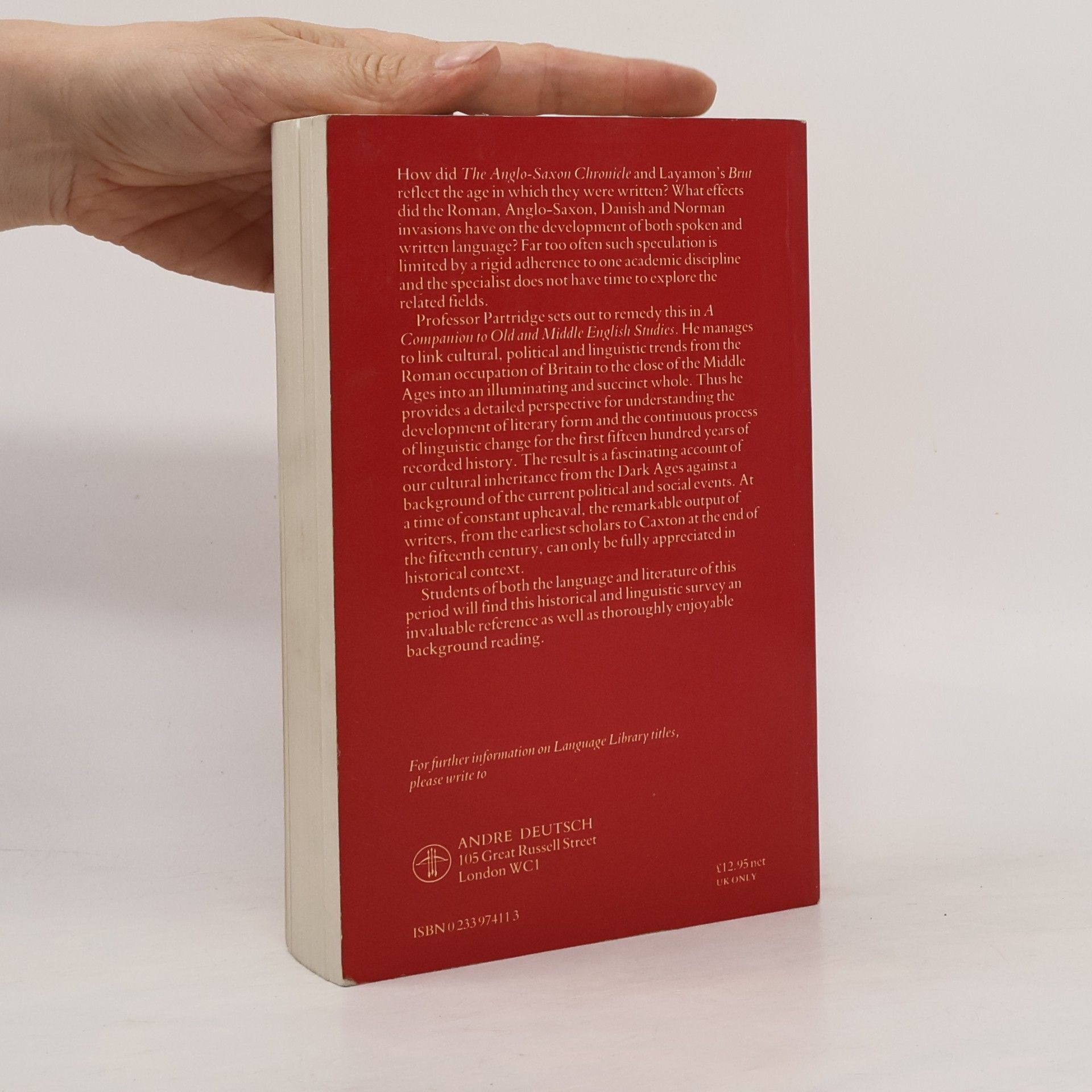Astley Cooper Partridge The Language Library: A Companion to Old and Middle English Studies