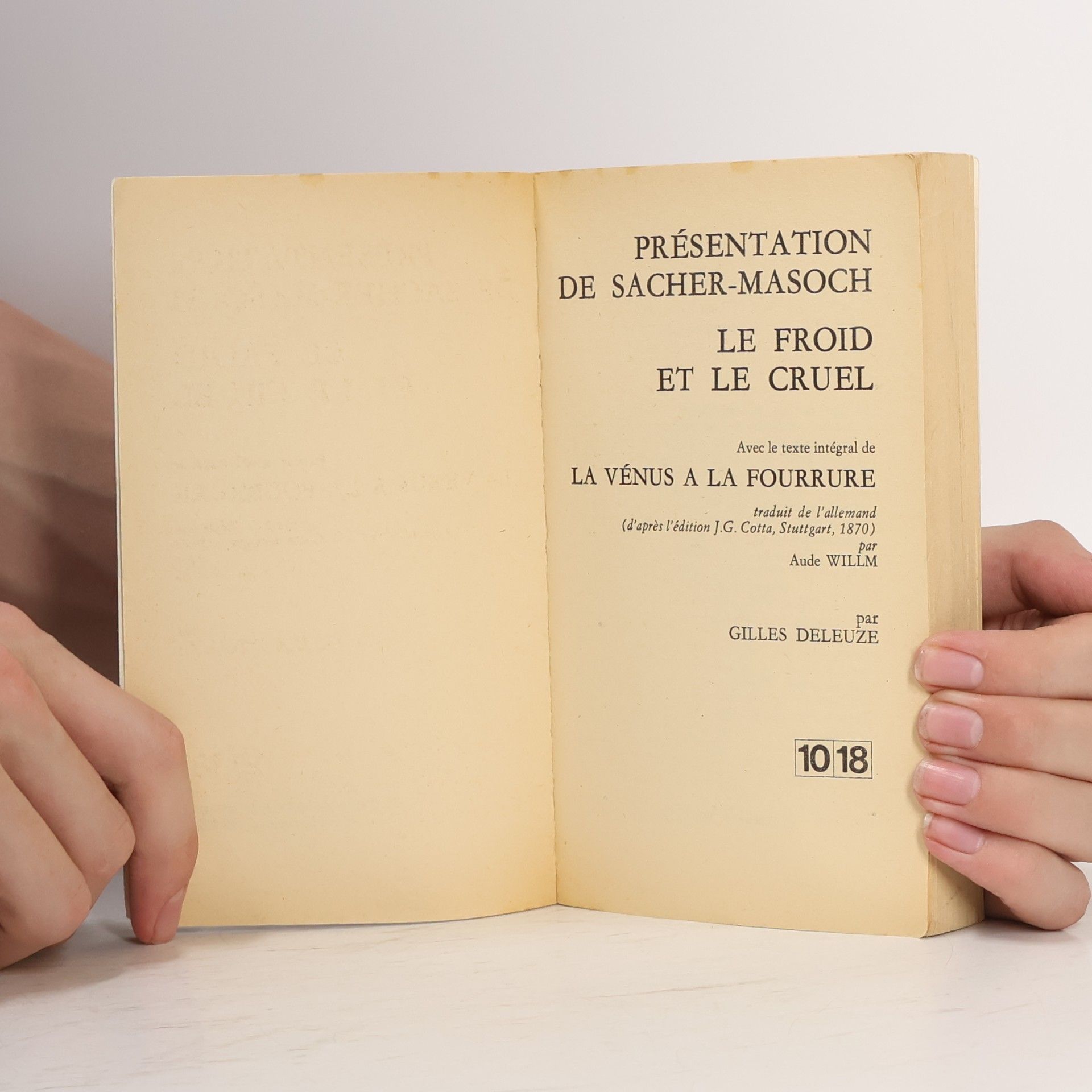 Gilles Deleuze Présentation de Sacher-Masoch