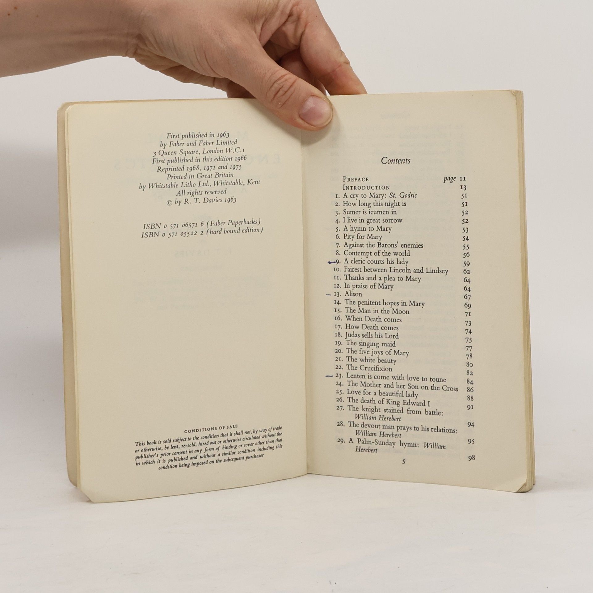Reginald Thorne Davies Medieval English Lyrics