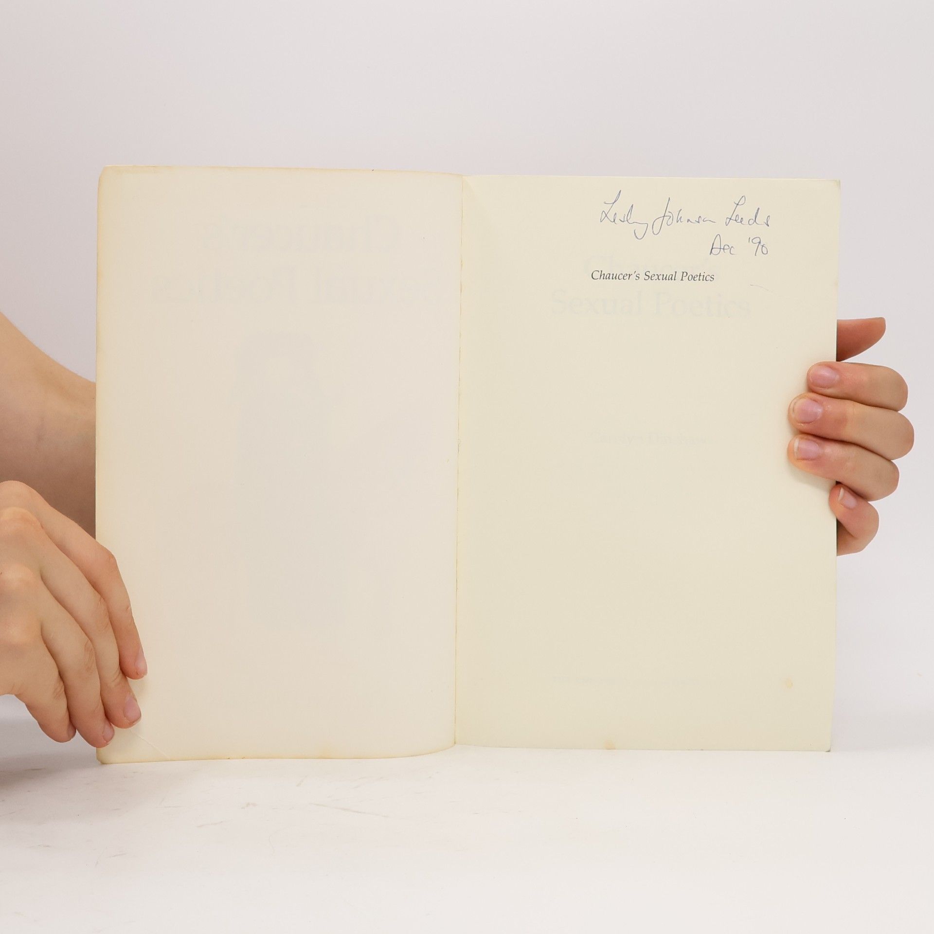Carolyn Dinshaw Chaucer's Sexual Poetics