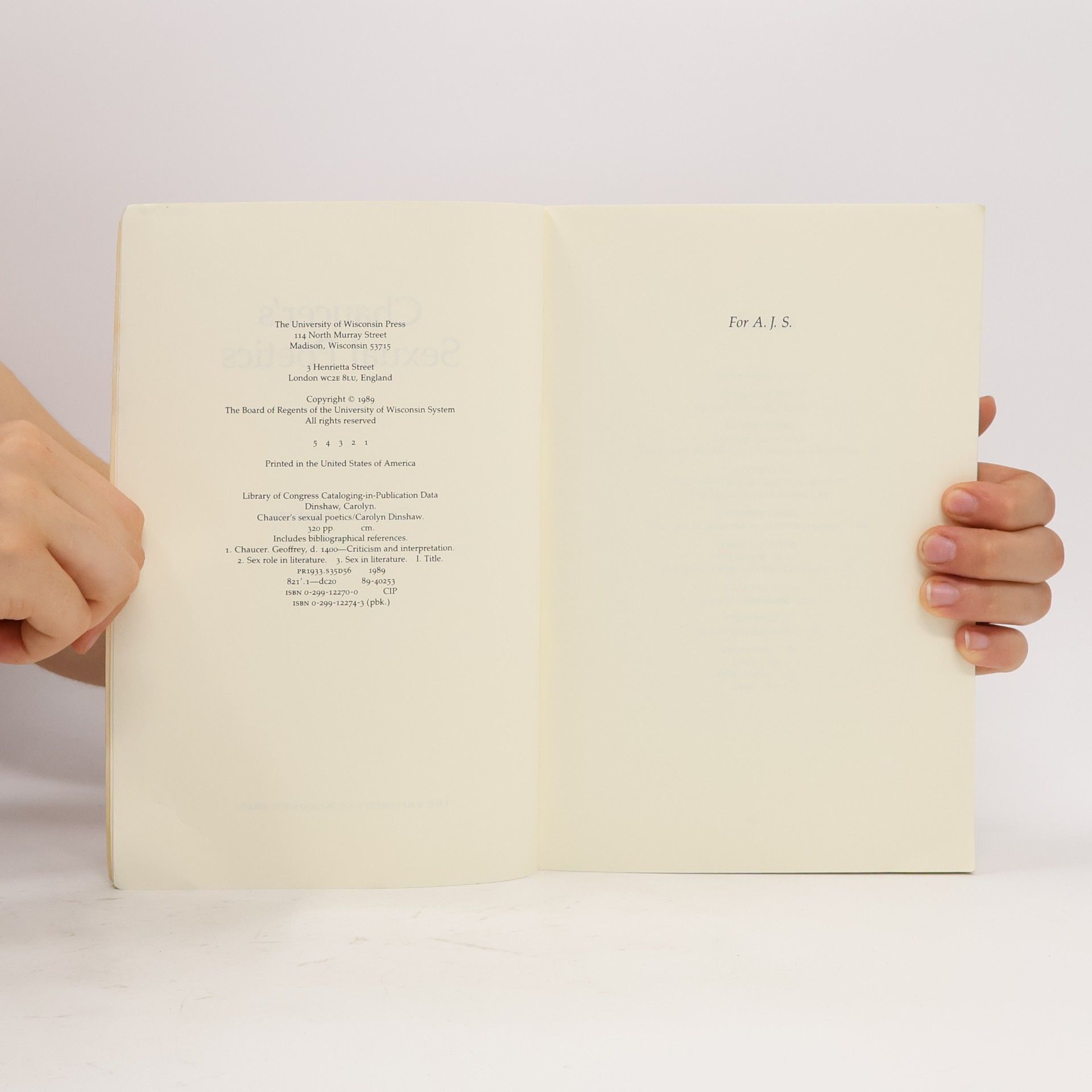 Carolyn Dinshaw Chaucer's Sexual Poetics