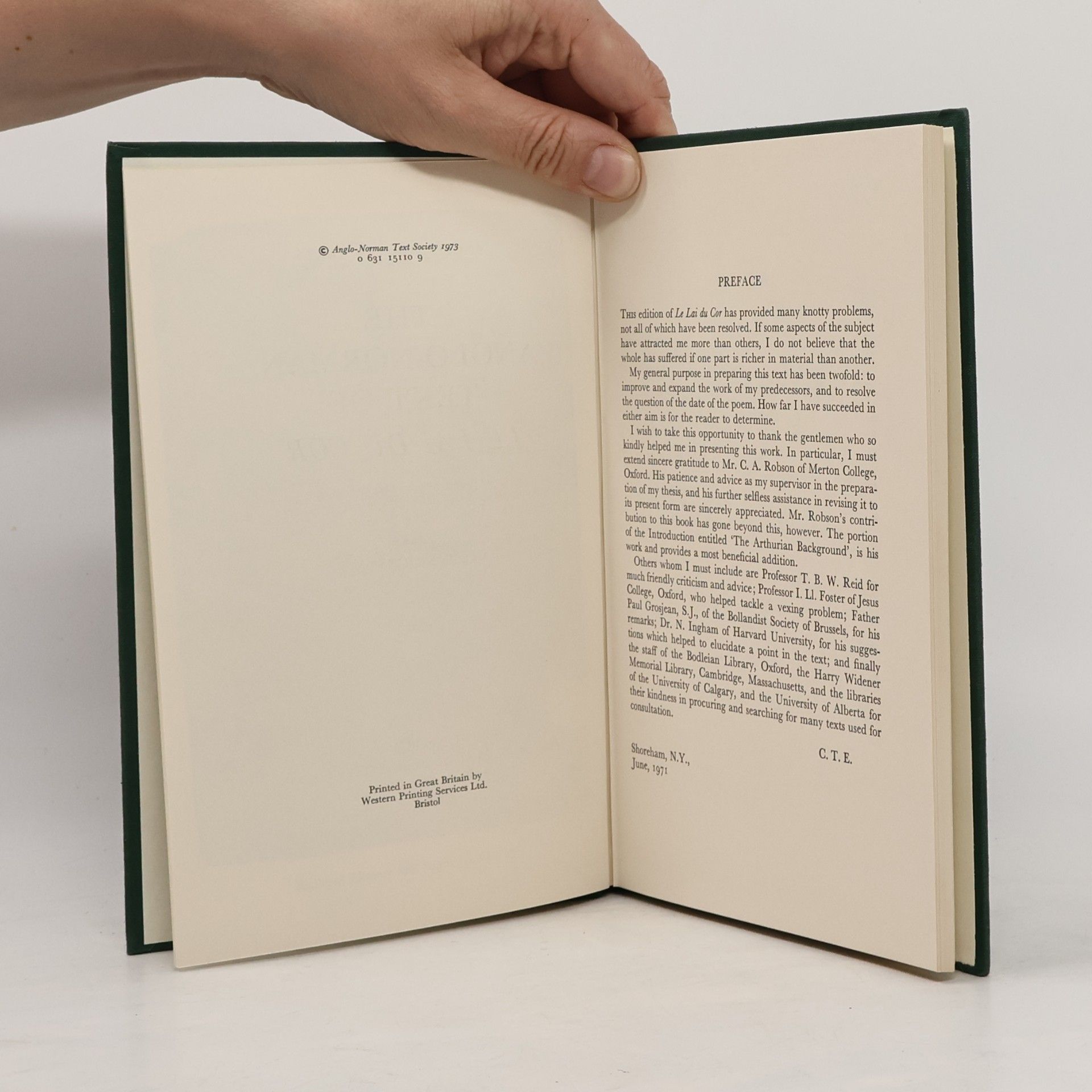 C. T. Erickson The Anglo-Norman Text of Le Lai du Cor