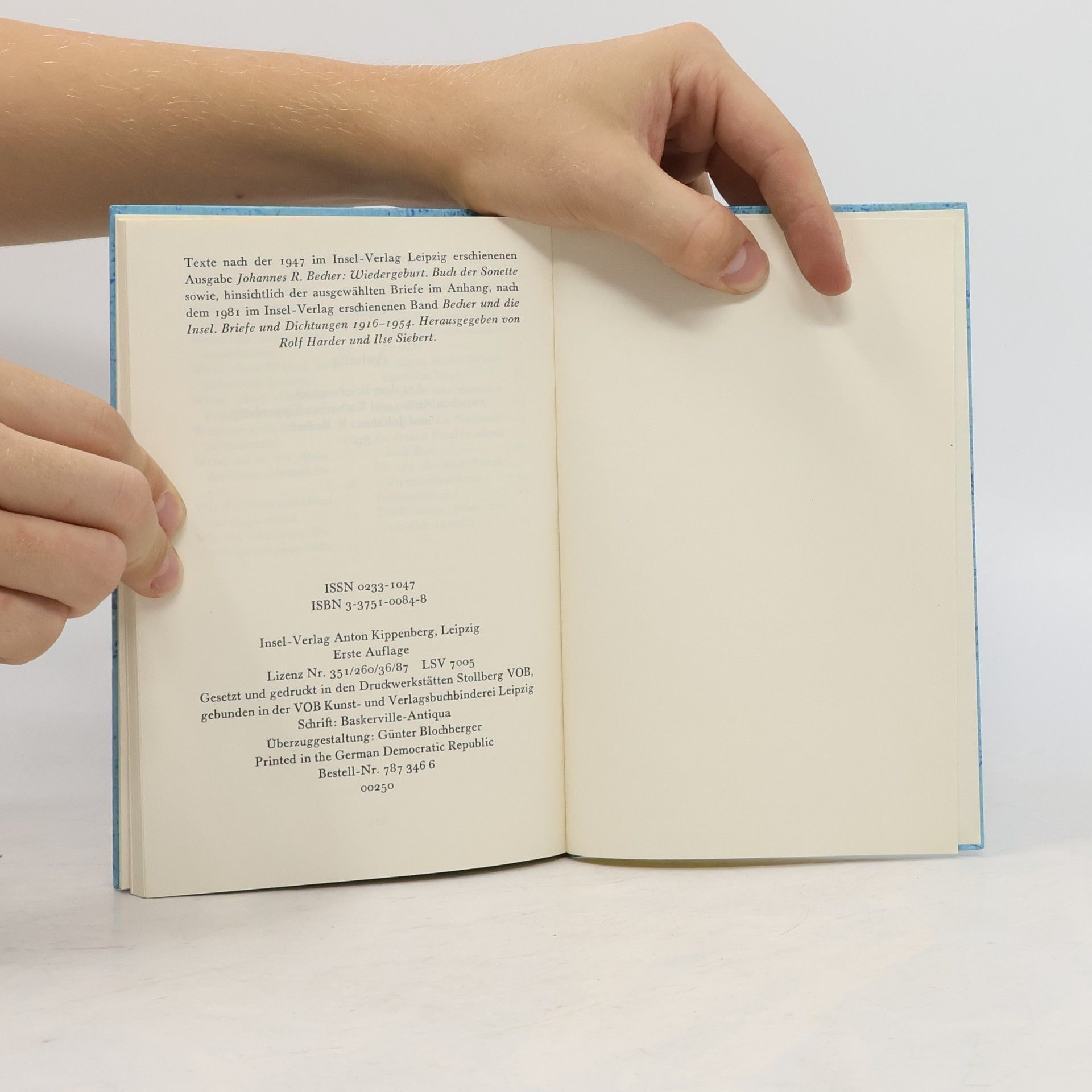 Johannes Robert Becher Wiedergeburt. Buch der Sonette