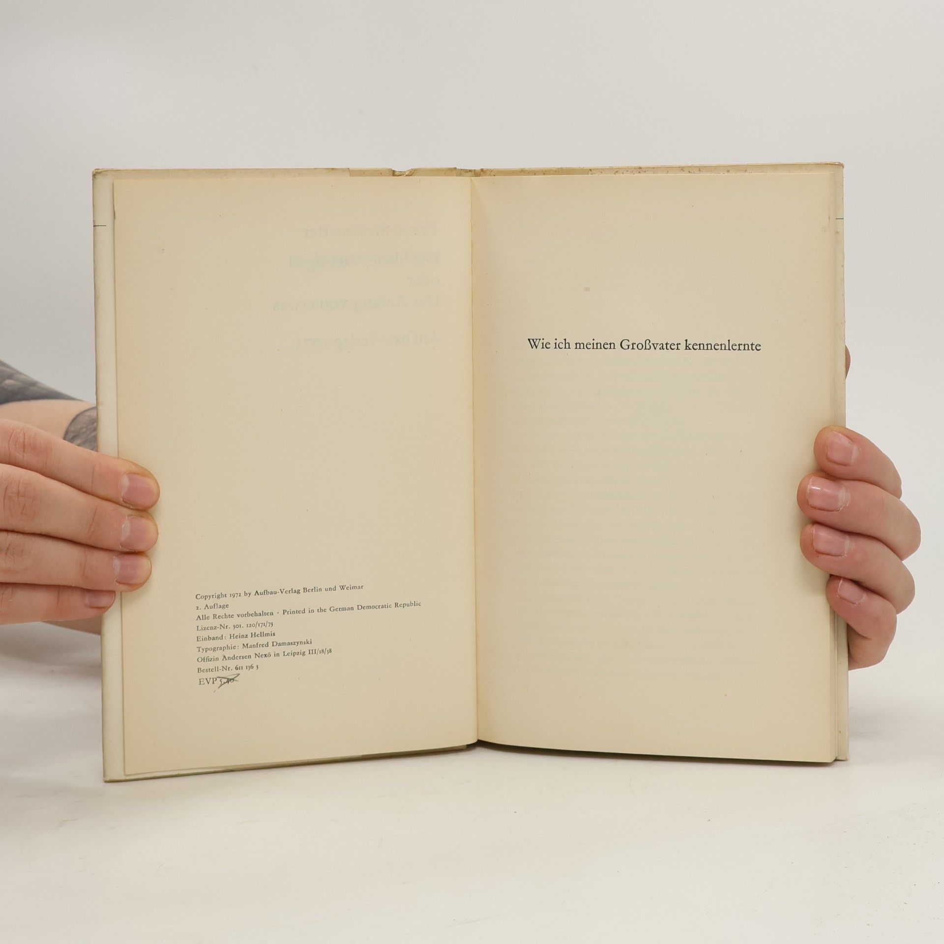 Erwin Strittmatter Die blaue Nachtigall oder Der Anfang von etwas