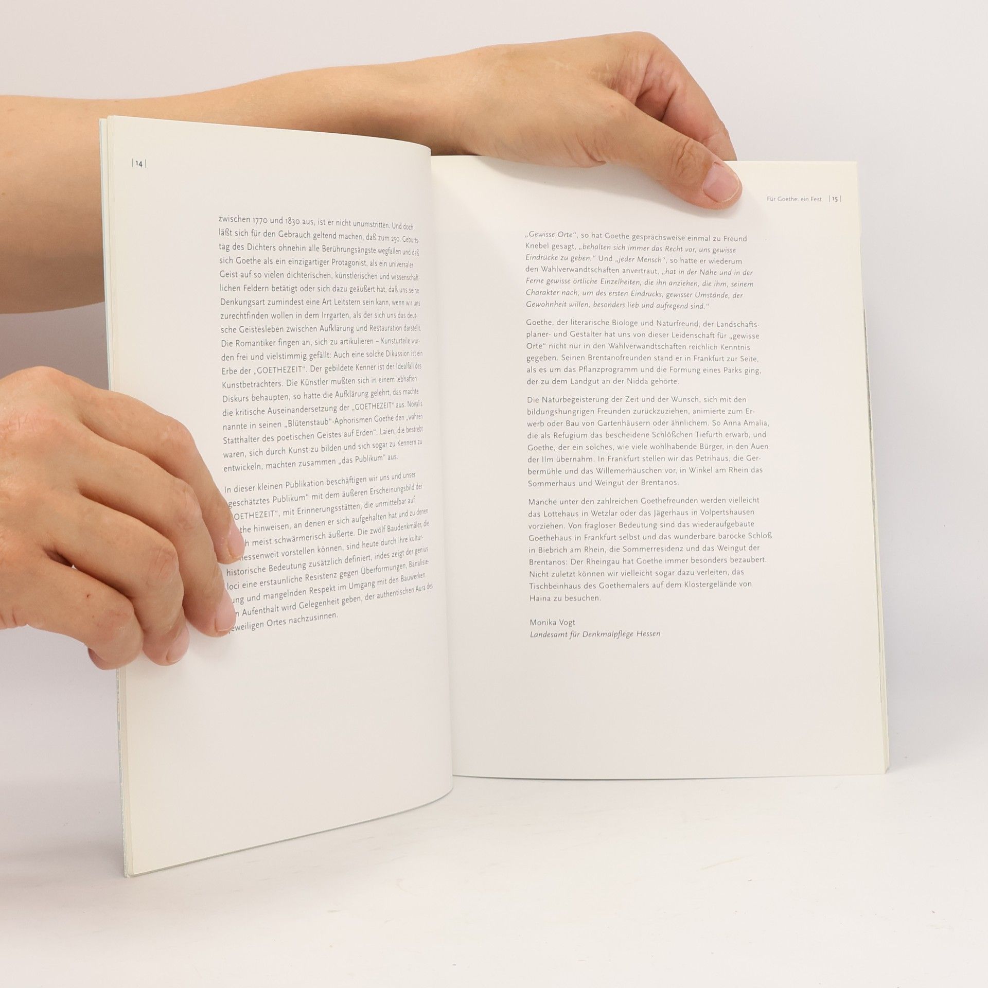 Monika Vogt Für Goethe: ein Fest