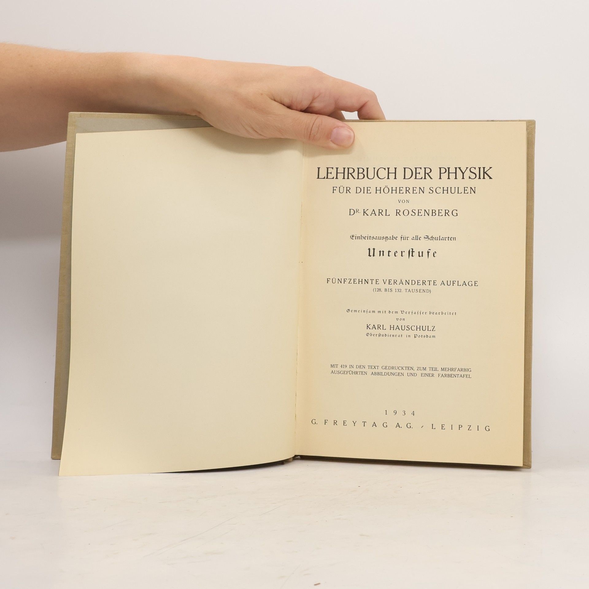 Karl Rosenberg Lehrbuch der Physik für die höheren Schulen