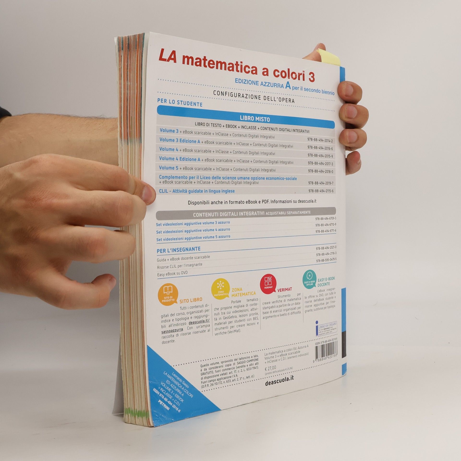 Leonardo Sasso Edizione Azzurra A - 3: La matematica a colori