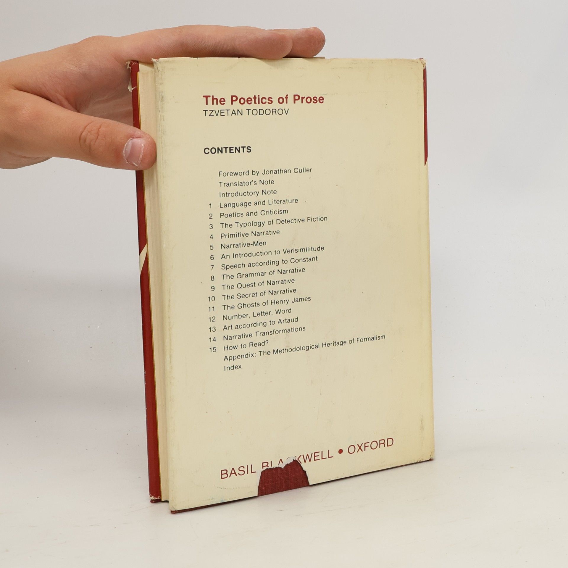 Tzvetan Todorov The Poetics of Prose