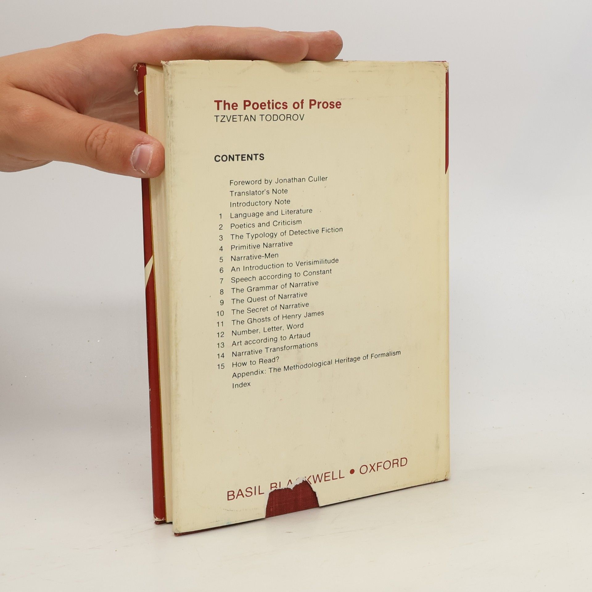Tzvetan Todorov The Poetics of Prose